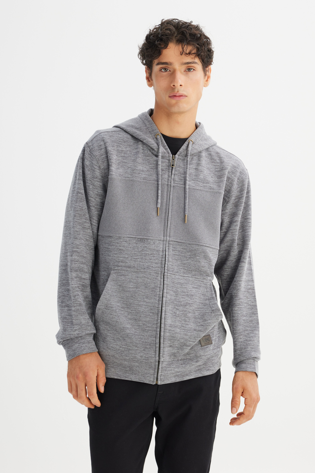 Lee Regular Fit Kapüşonlu Cepli İçi Polarlı Erkek Fermuarlı Sweatshirt Hırka