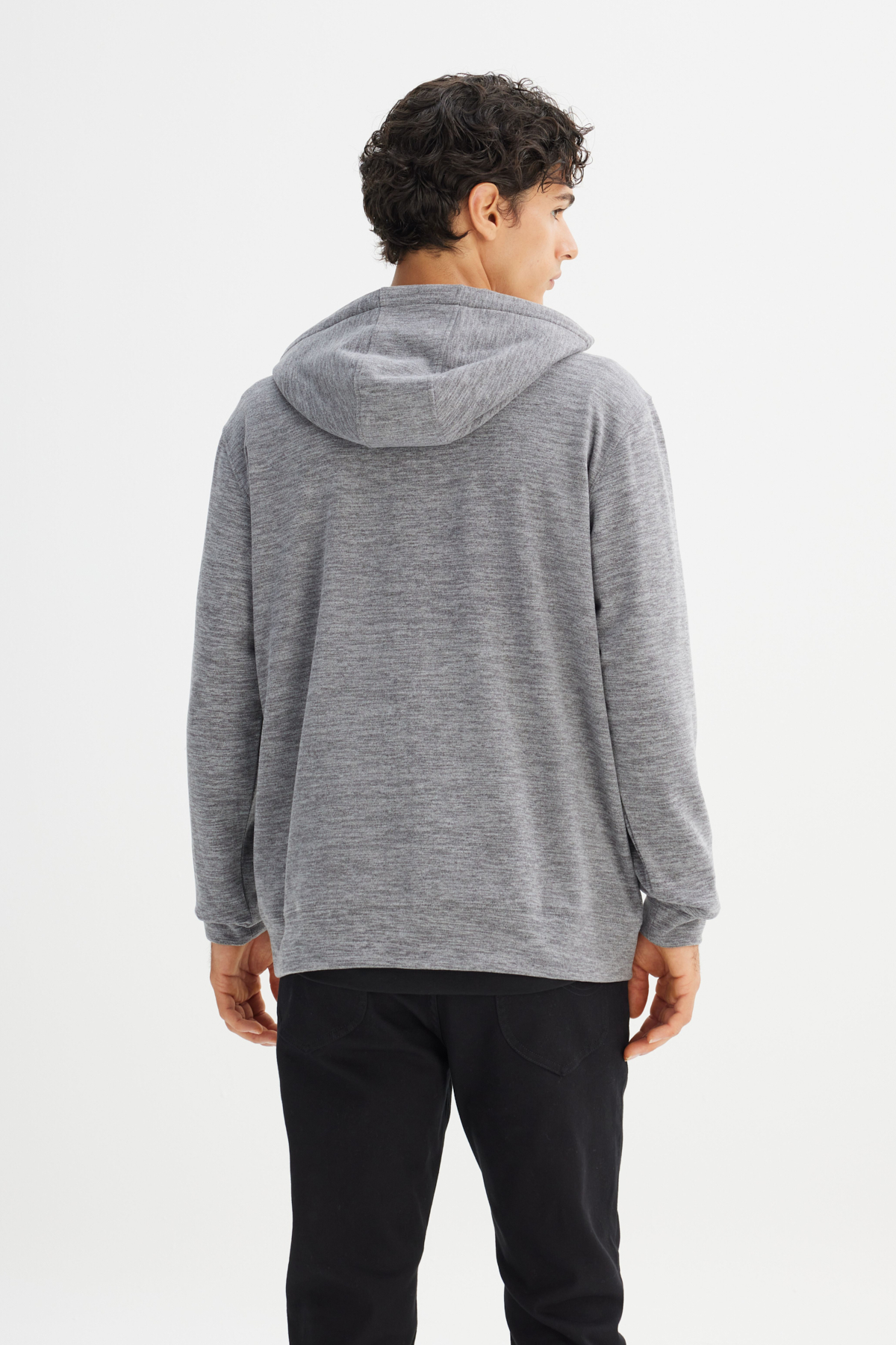 Lee Regular Fit Kapüşonlu Cepli İçi Polarlı Erkek Fermuarlı Sweatshirt Hırka görsel 6