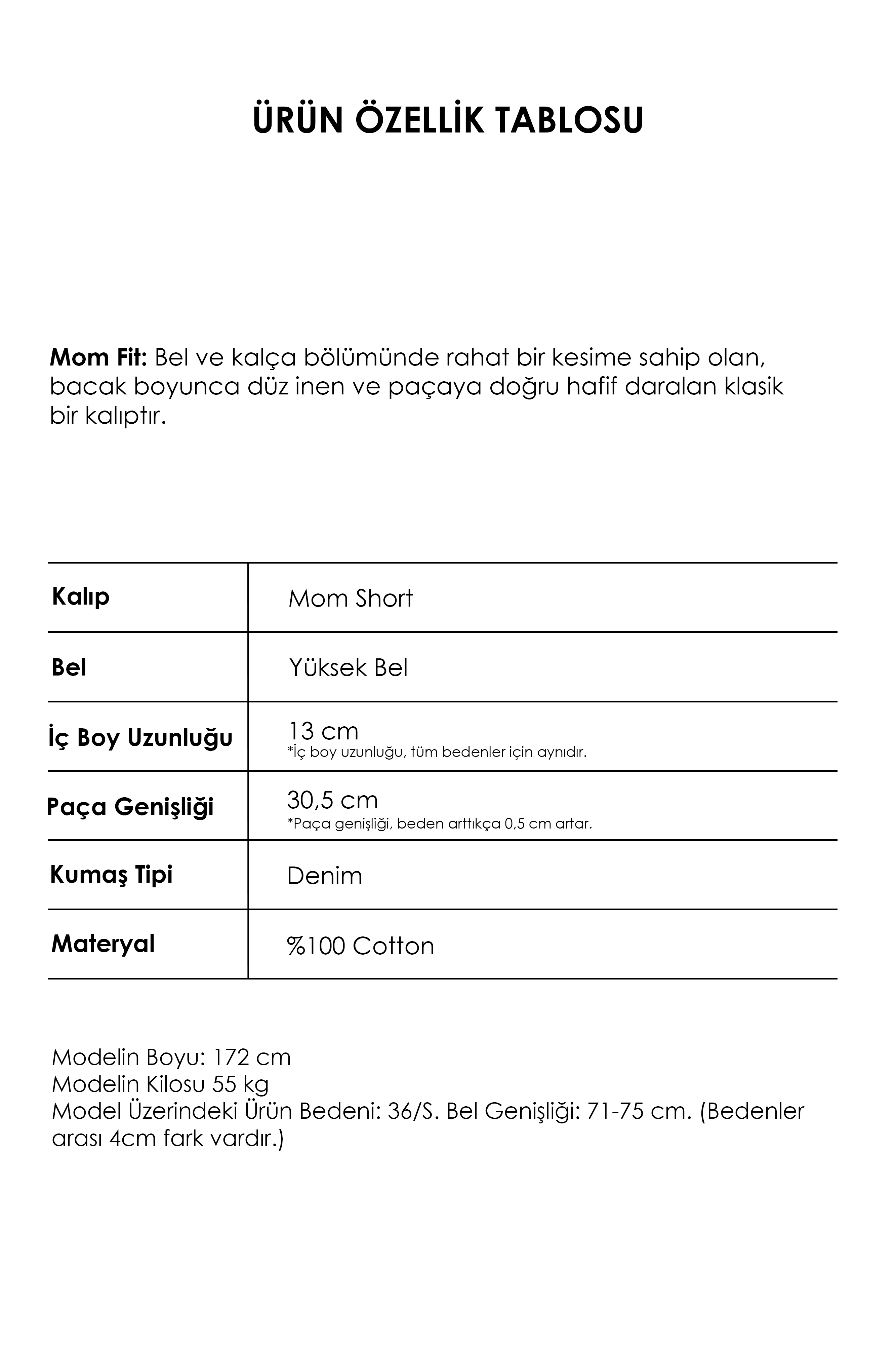 It's Basic Kadın Mavi Renk Mom Fit Midi Boy Denim Şort görsel 4