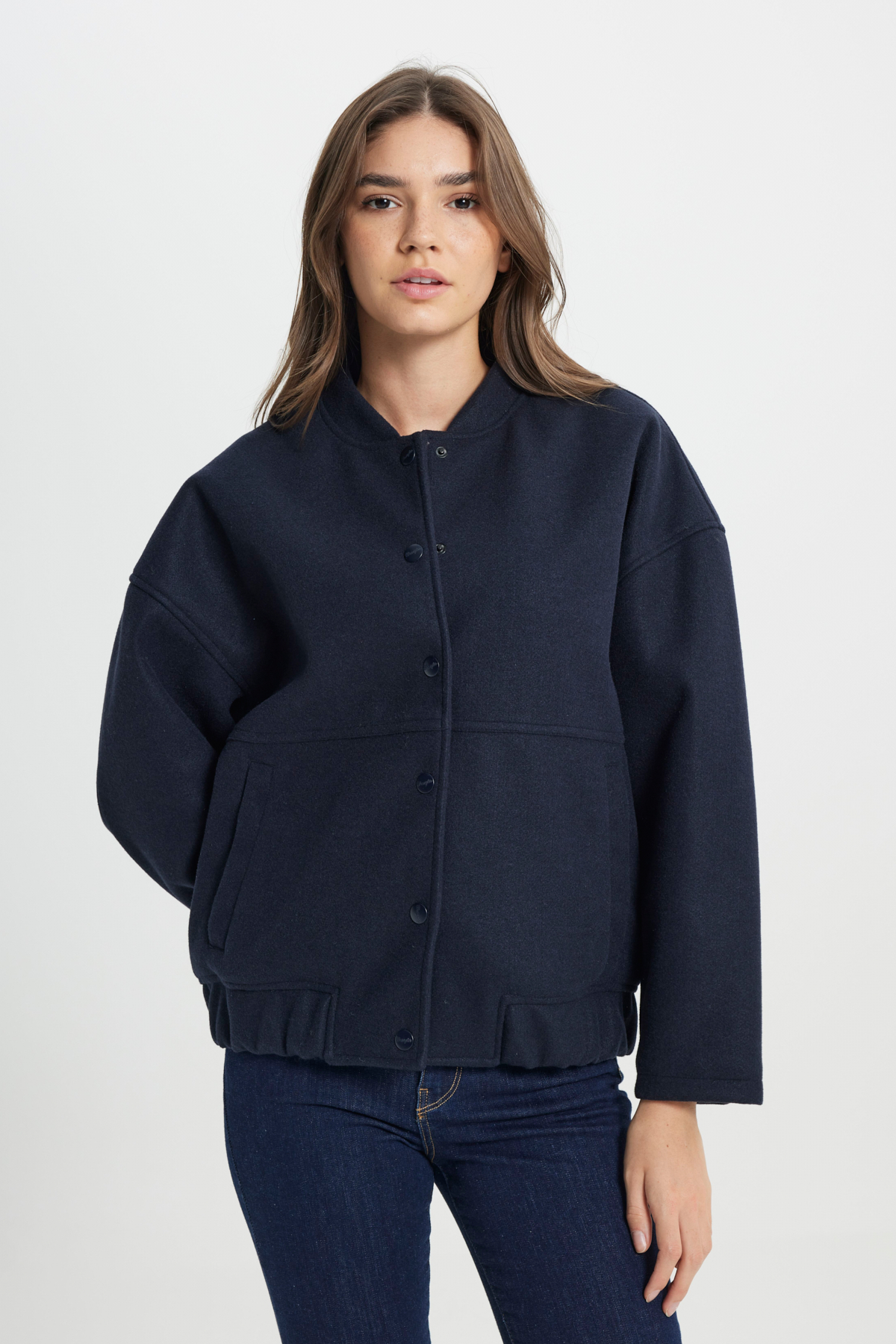 Wrangler Loose Fit Rahat Kesim Lacivert Bomber Ceket