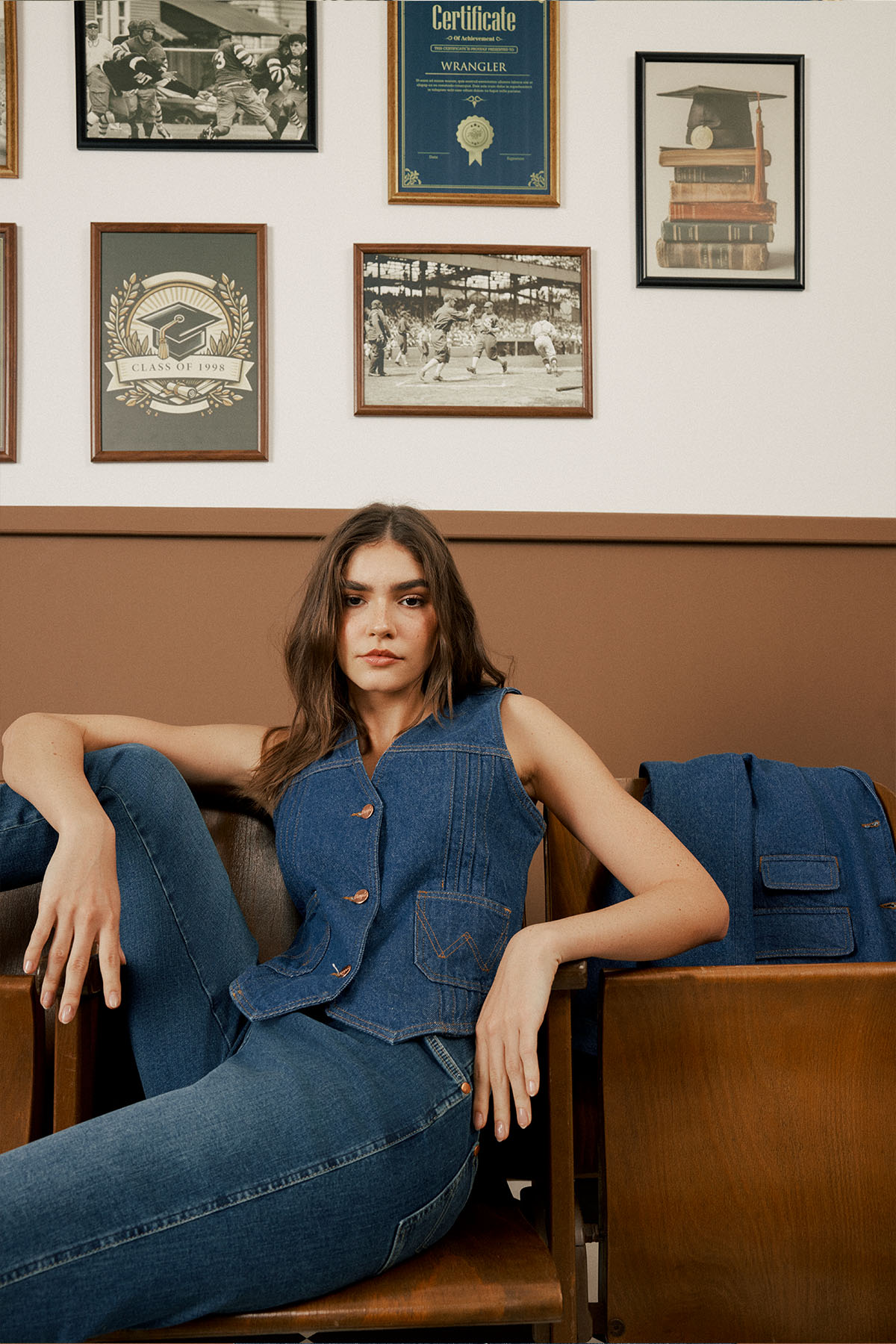 Wrangler Slim Fit Dar Kesim %100 Pamuk Lacivert Jean Denim Yelek