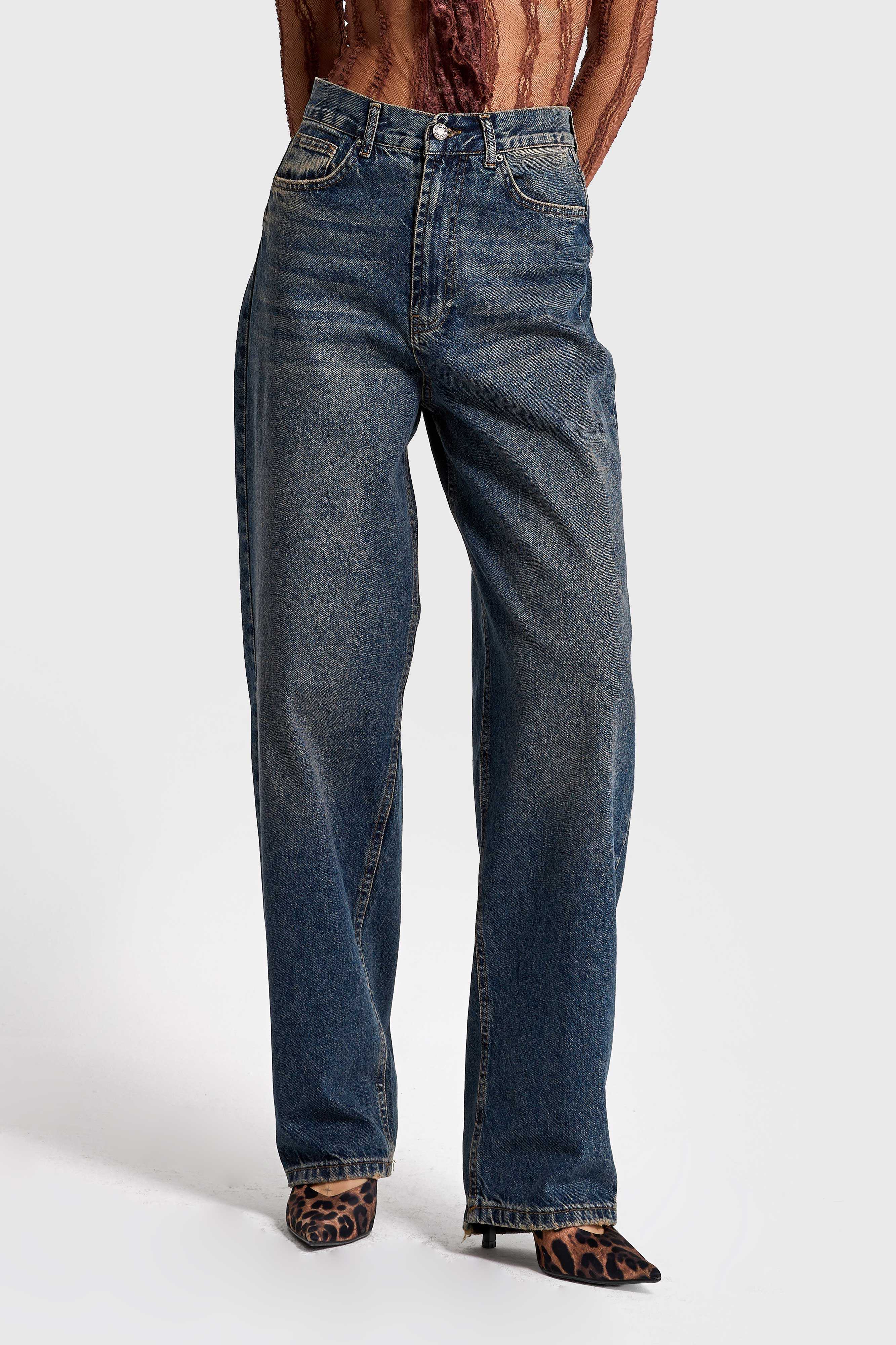 It's Basic Kadın T.Kot Rengi Cindy 2w48 Skater Fir Bol Kesim Denim Jean