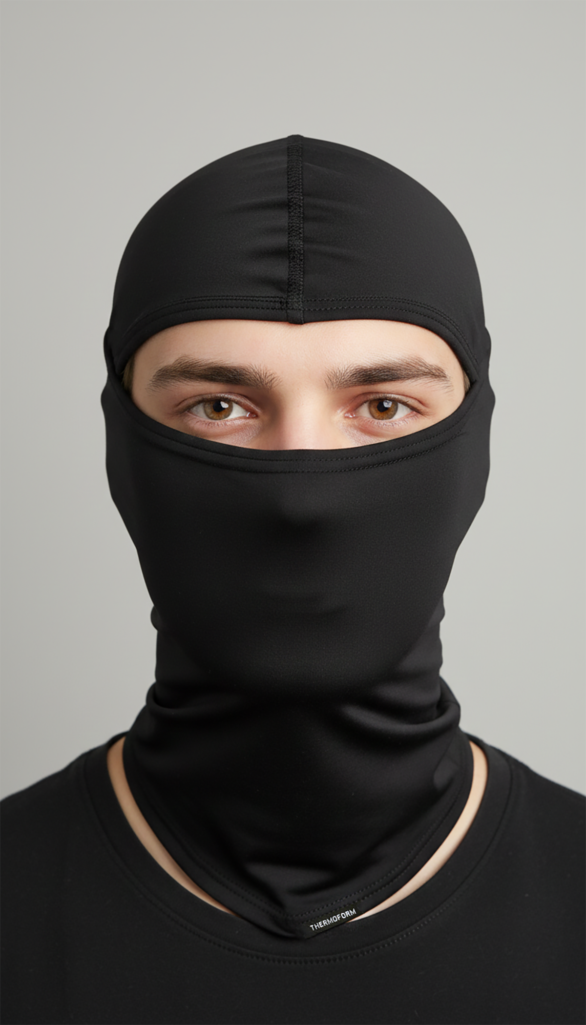 THERMOFORM AeroRide Mikrofiber Kask İçi Balaklava Antimikrobiyal Kar Maskesi SİYAH