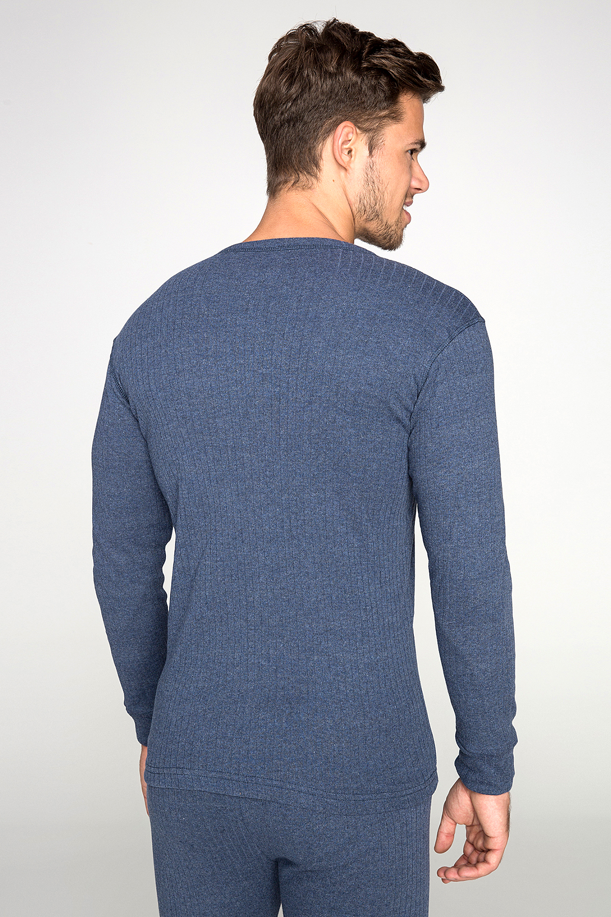 THERMOFORM Soft Unisex Uzun Kol Fanila LACİVERT görsel 4