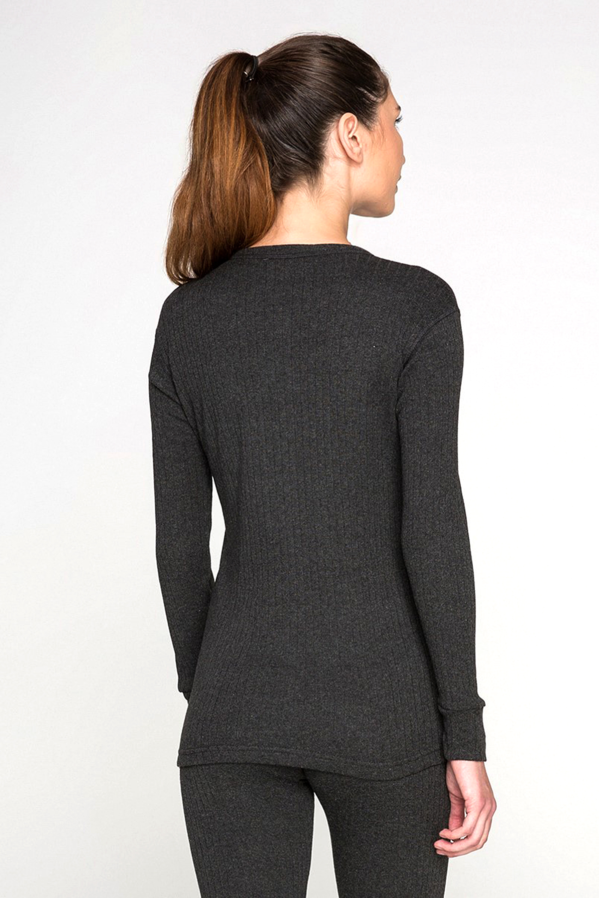 THERMOFORM Soft Unisex Uzun Kol Fanila ANTRASiT görsel 5