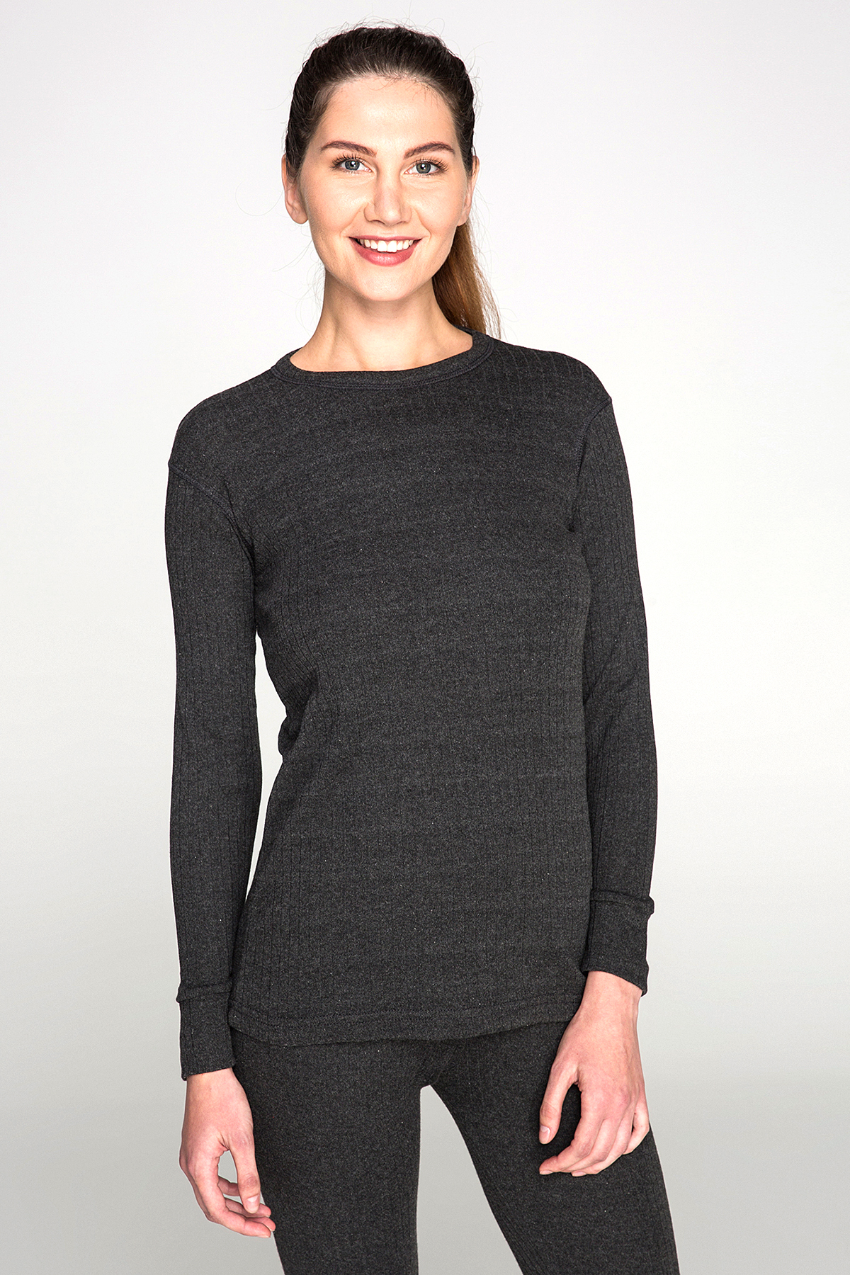 THERMOFORM Soft Unisex Uzun Kol Fanila ANTRASiT görsel 2