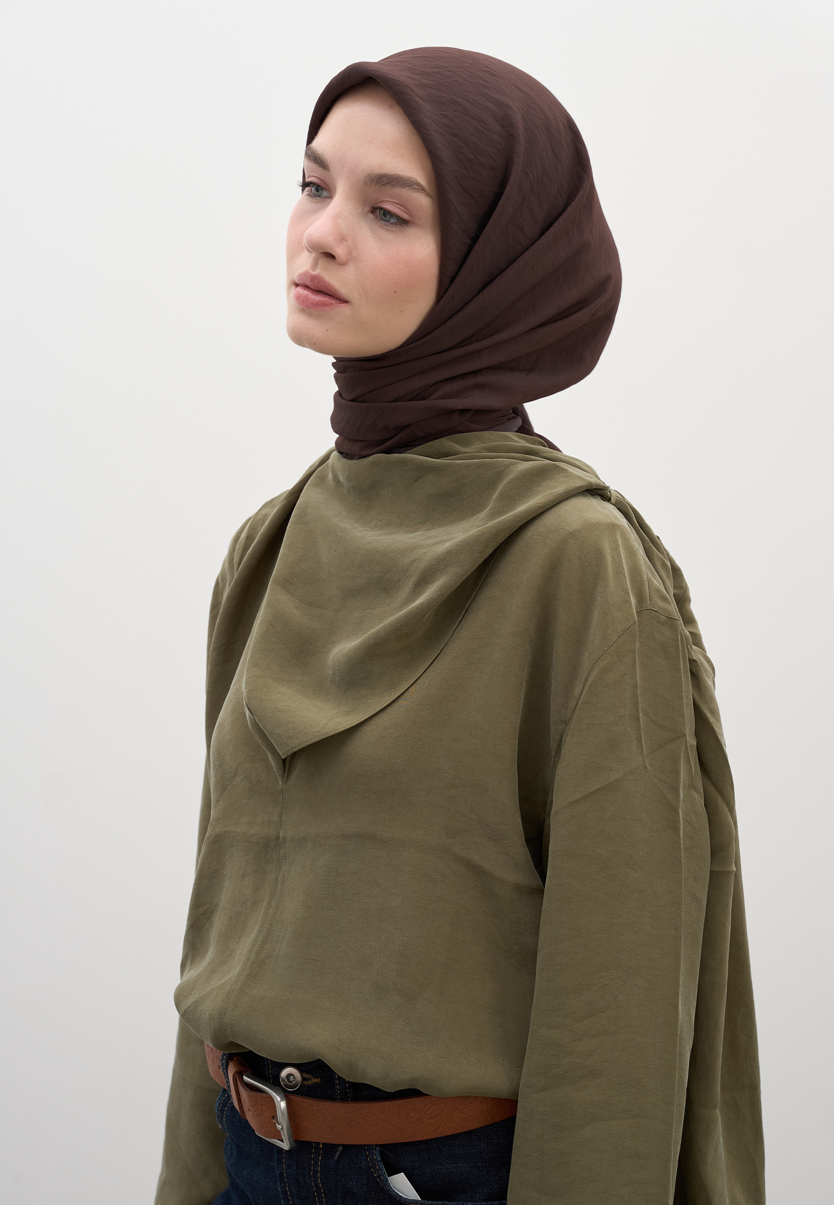 Fresh Scarfs Pamuk Viskon Eşarp Acı Kahve
