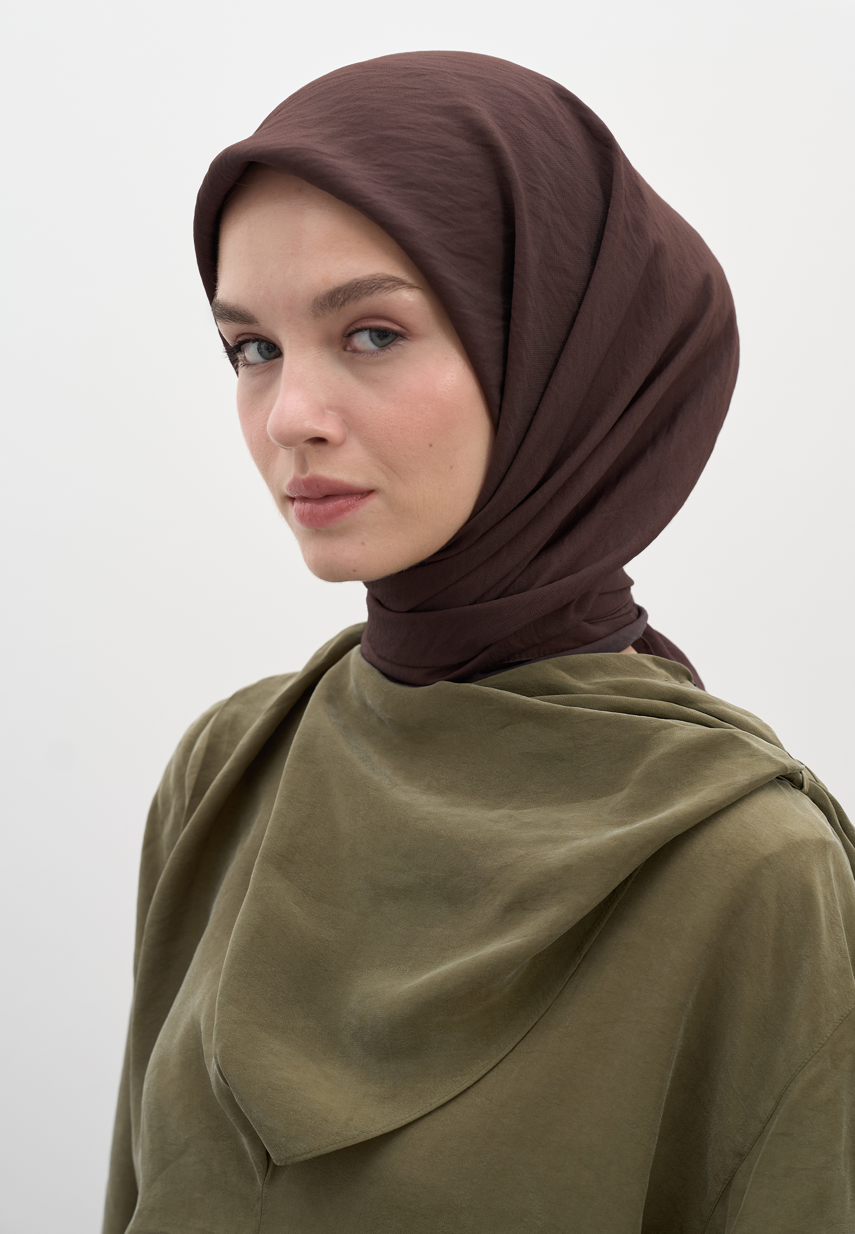 Fresh Scarfs Pamuk Viskon Eşarp Acı Kahve görsel 2