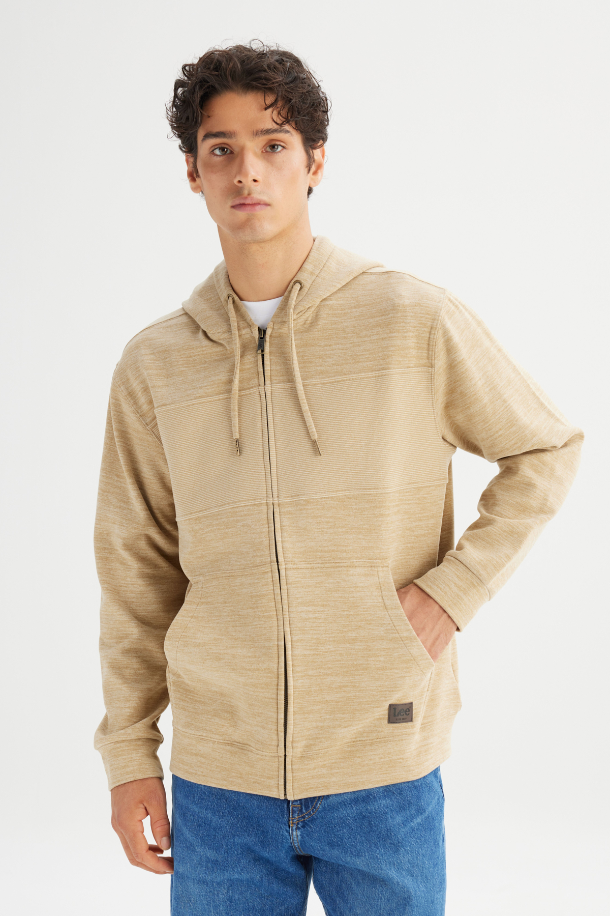 Lee Regular Fit Kapüşonlu Cepli İçi Polarlı Erkek Fermuarlı Sweatshirt Hırka