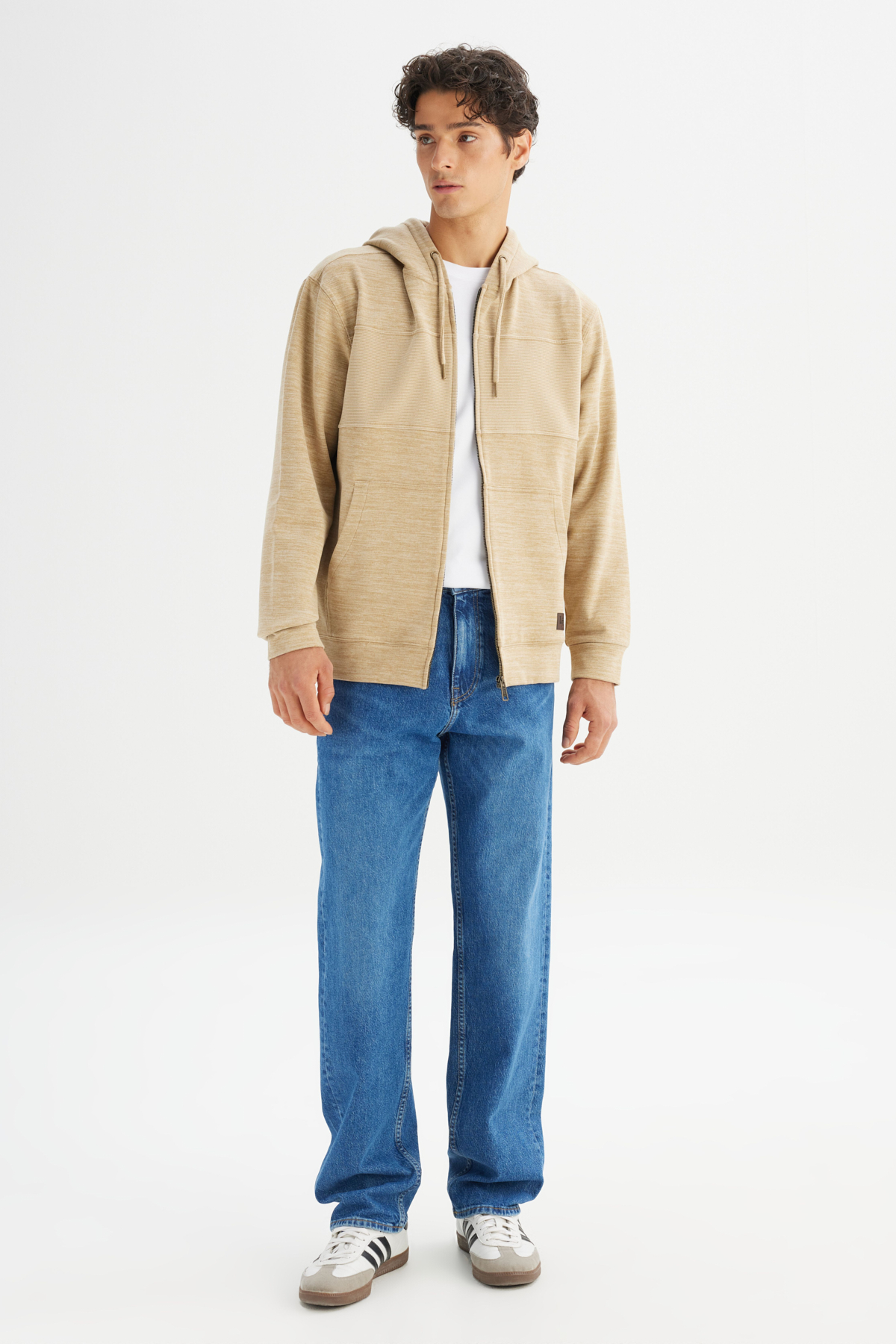 Lee Regular Fit Kapüşonlu Cepli İçi Polarlı Erkek Fermuarlı Sweatshirt Hırka görsel 2