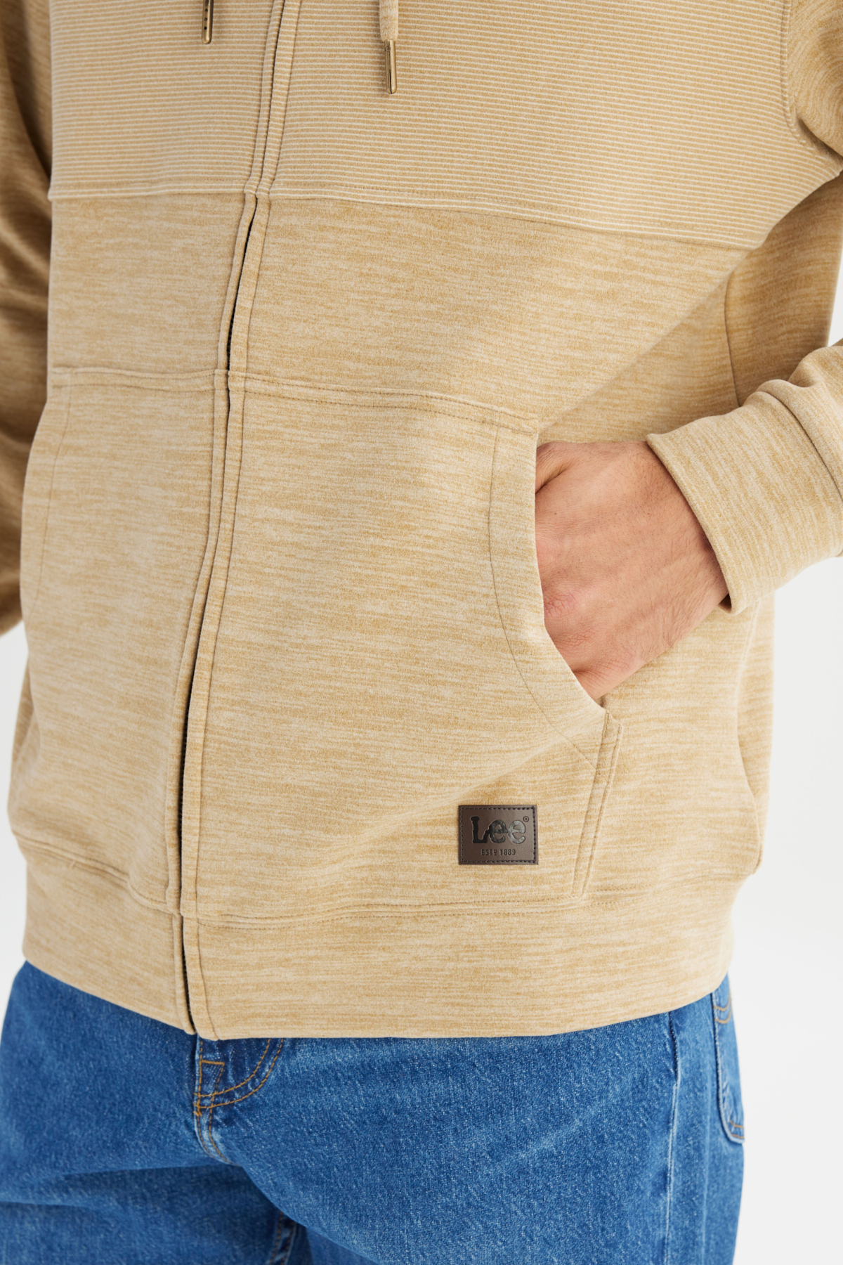 Lee Regular Fit Kapüşonlu Cepli İçi Polarlı Erkek Fermuarlı Sweatshirt Hırka görsel 4