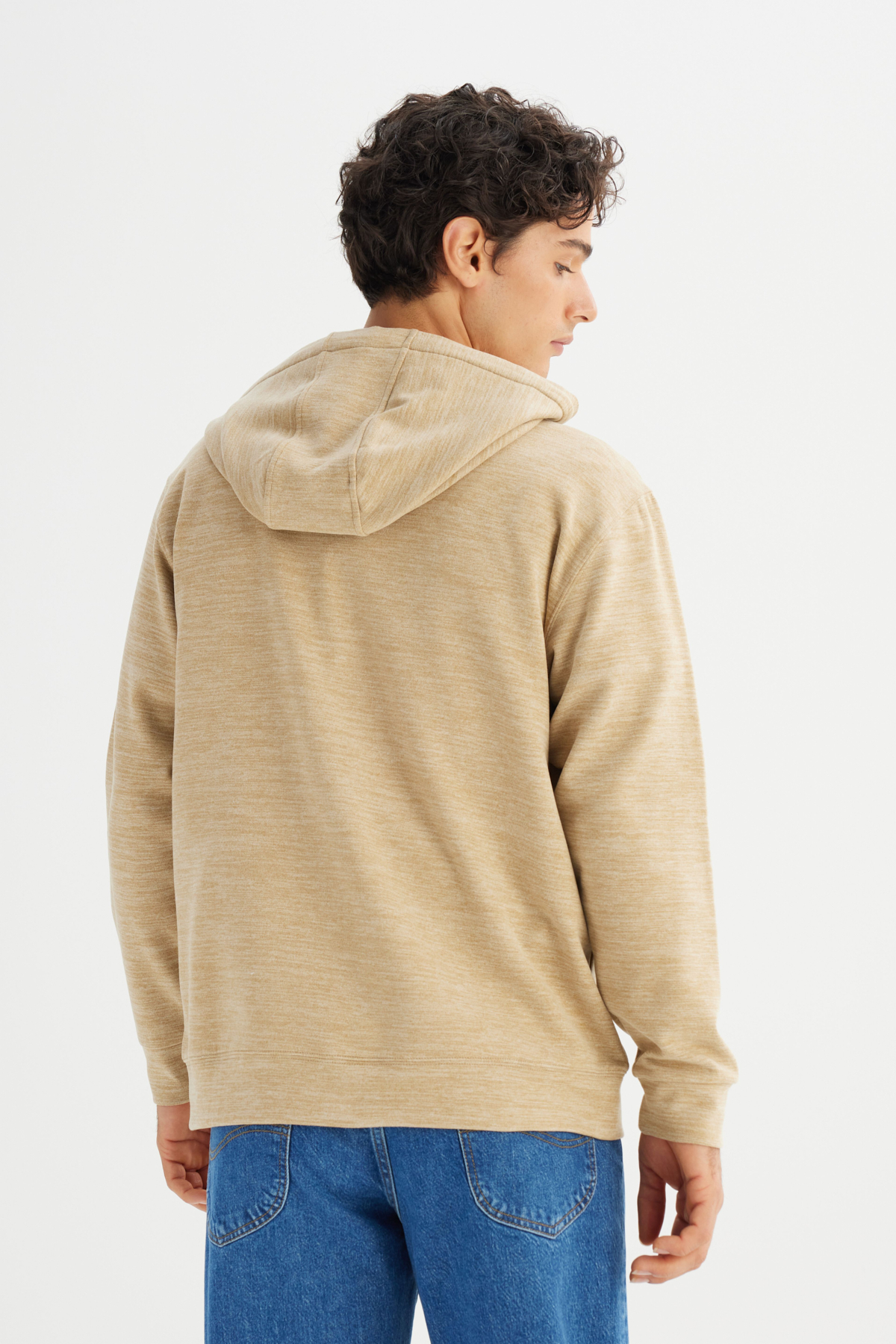 Lee Regular Fit Kapüşonlu Cepli İçi Polarlı Erkek Fermuarlı Sweatshirt Hırka görsel 5