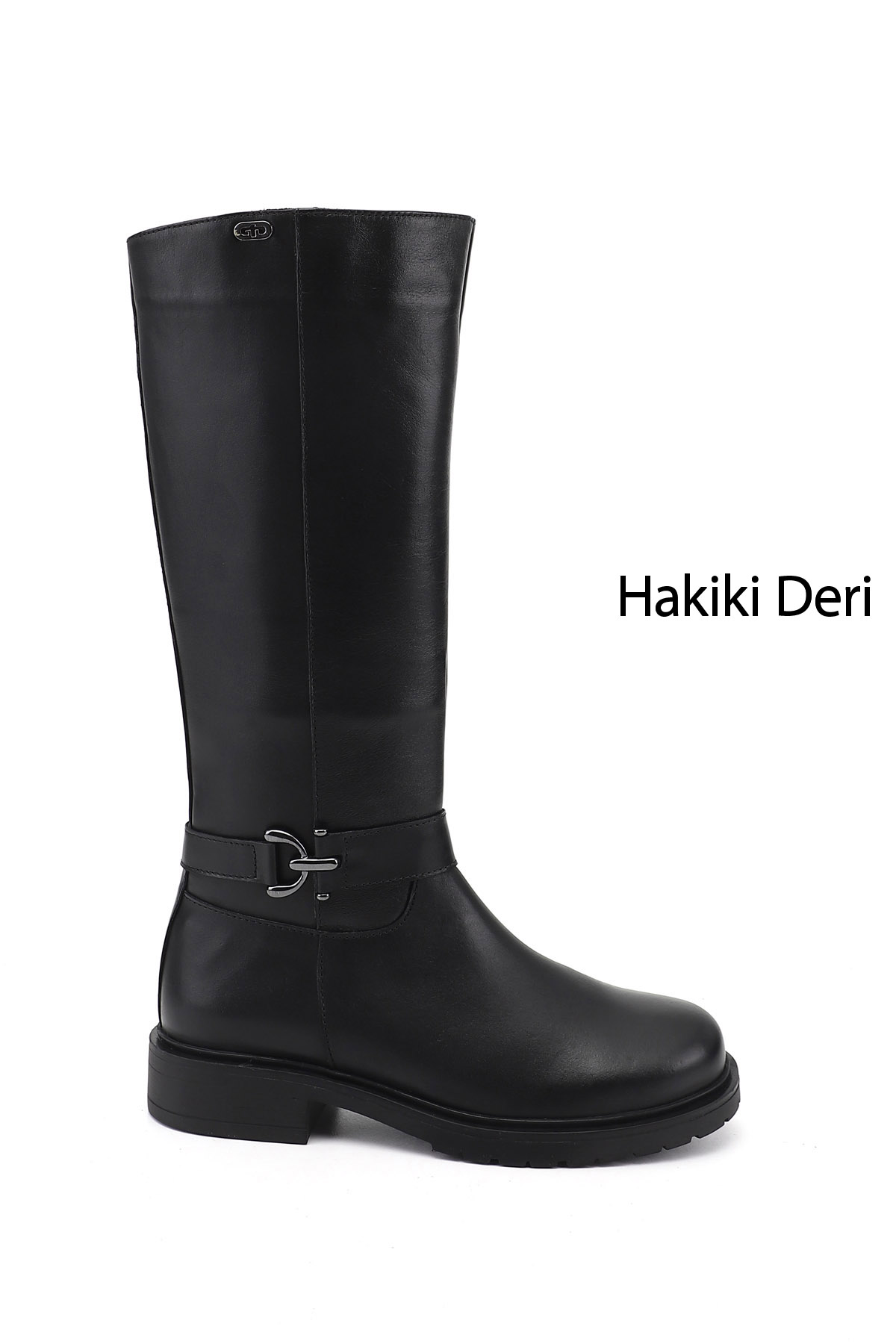 GÖNDERİ(R) Kadın SİYAH Fermuarlı Kalın Topuklu Hakiki Deri Çizme