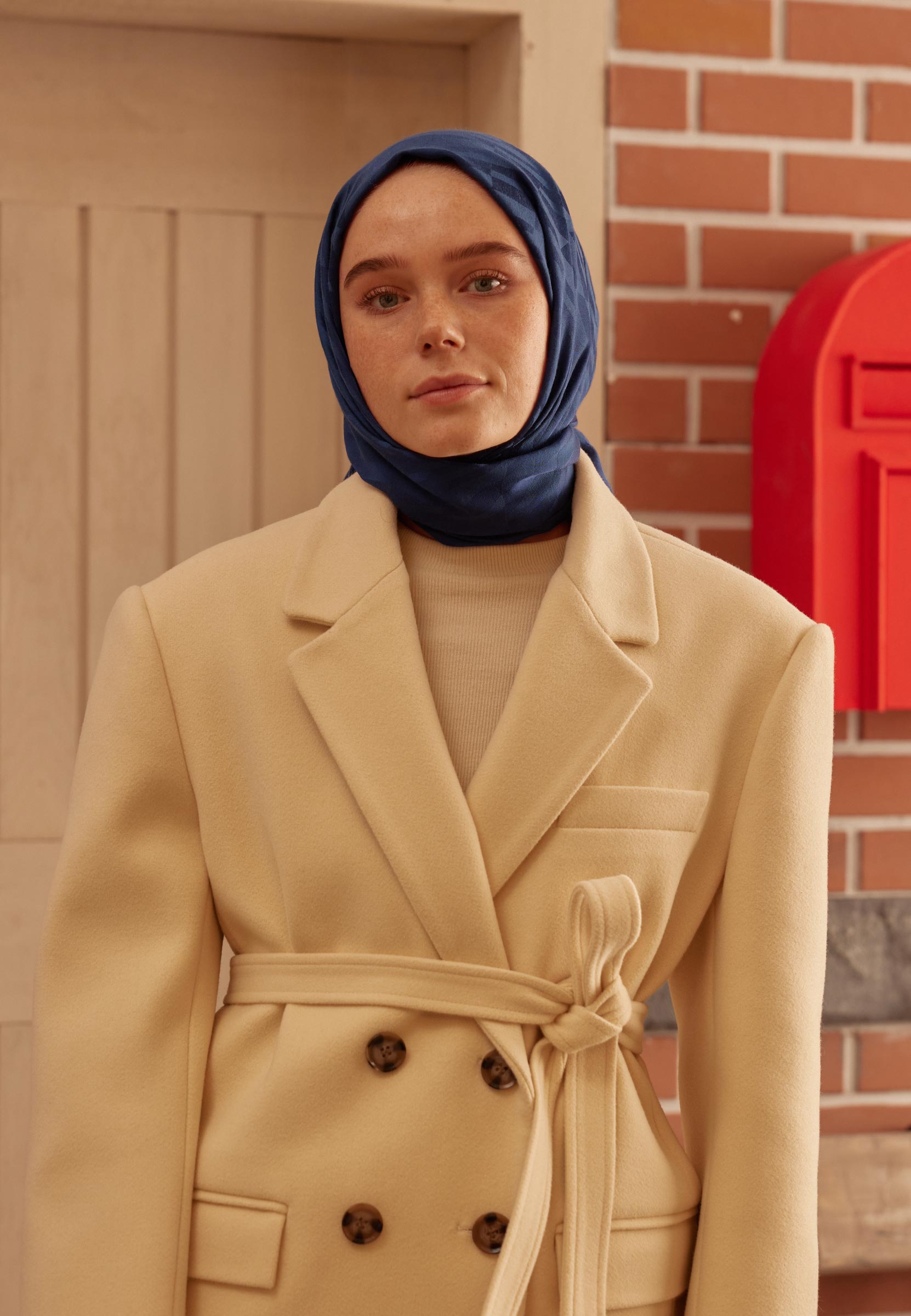 Fresh Scarfs Dublın Jakarlı Şal Gece Mavısı görsel 2