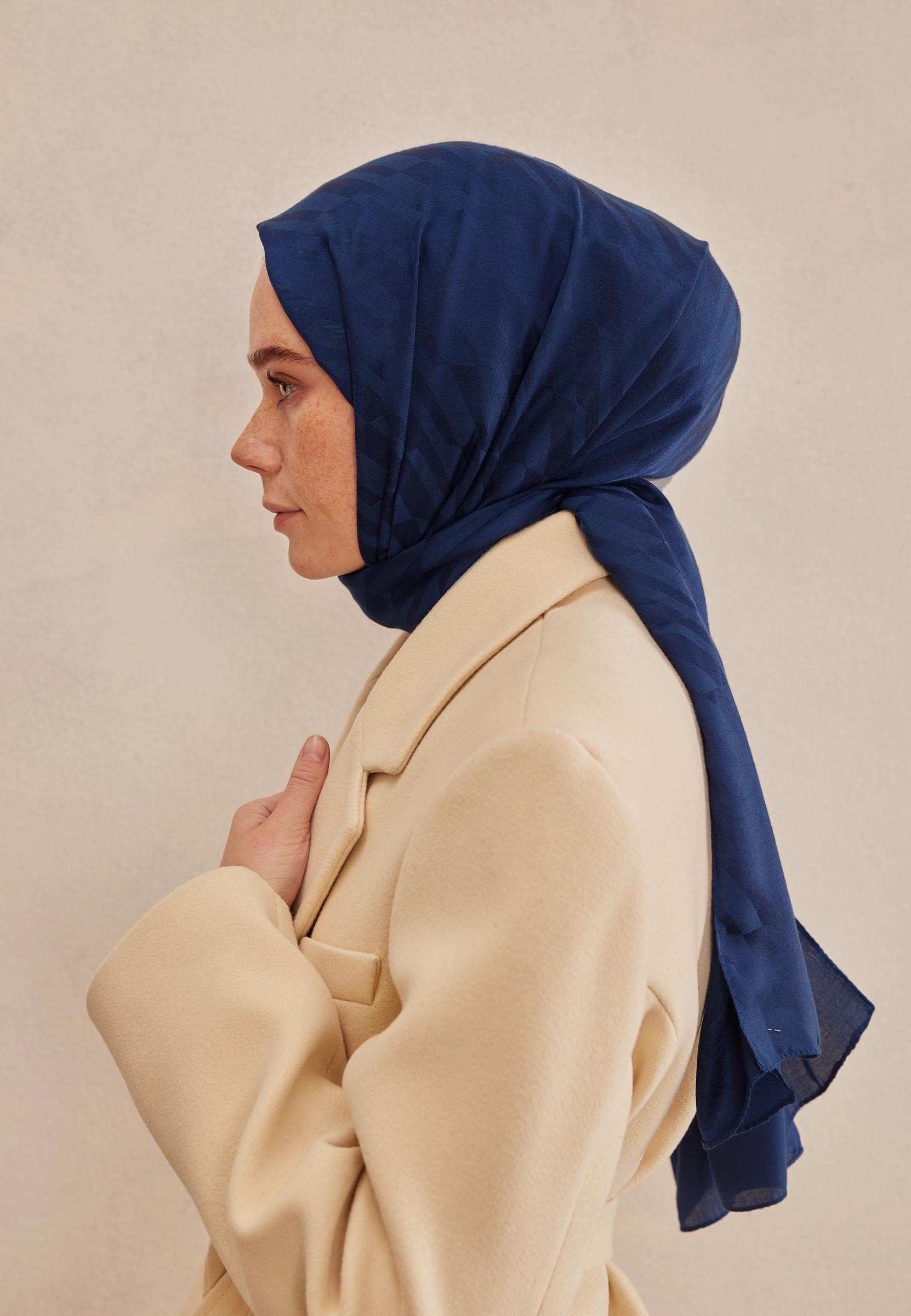 Fresh Scarfs Dublın Jakarlı Şal Gece Mavısı görsel 4