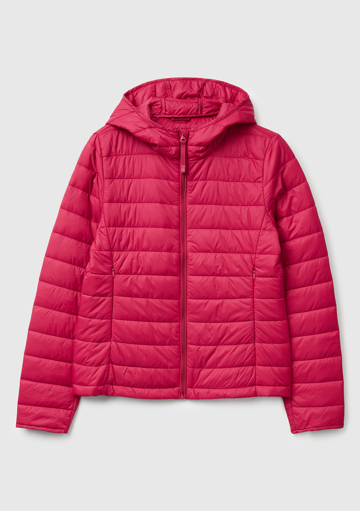 United Colors Of Benetton Kadın Fuşya Polyester Dolgulu Feramuarlı Kapüşonlu Slim Fit Puffer Mont görsel 2