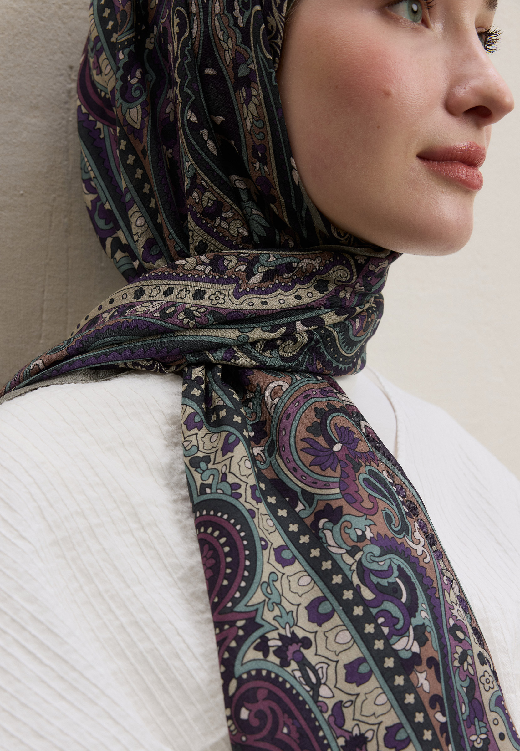 Fresh Scarfs Zaıra Desen Şal Lavanta görsel 4