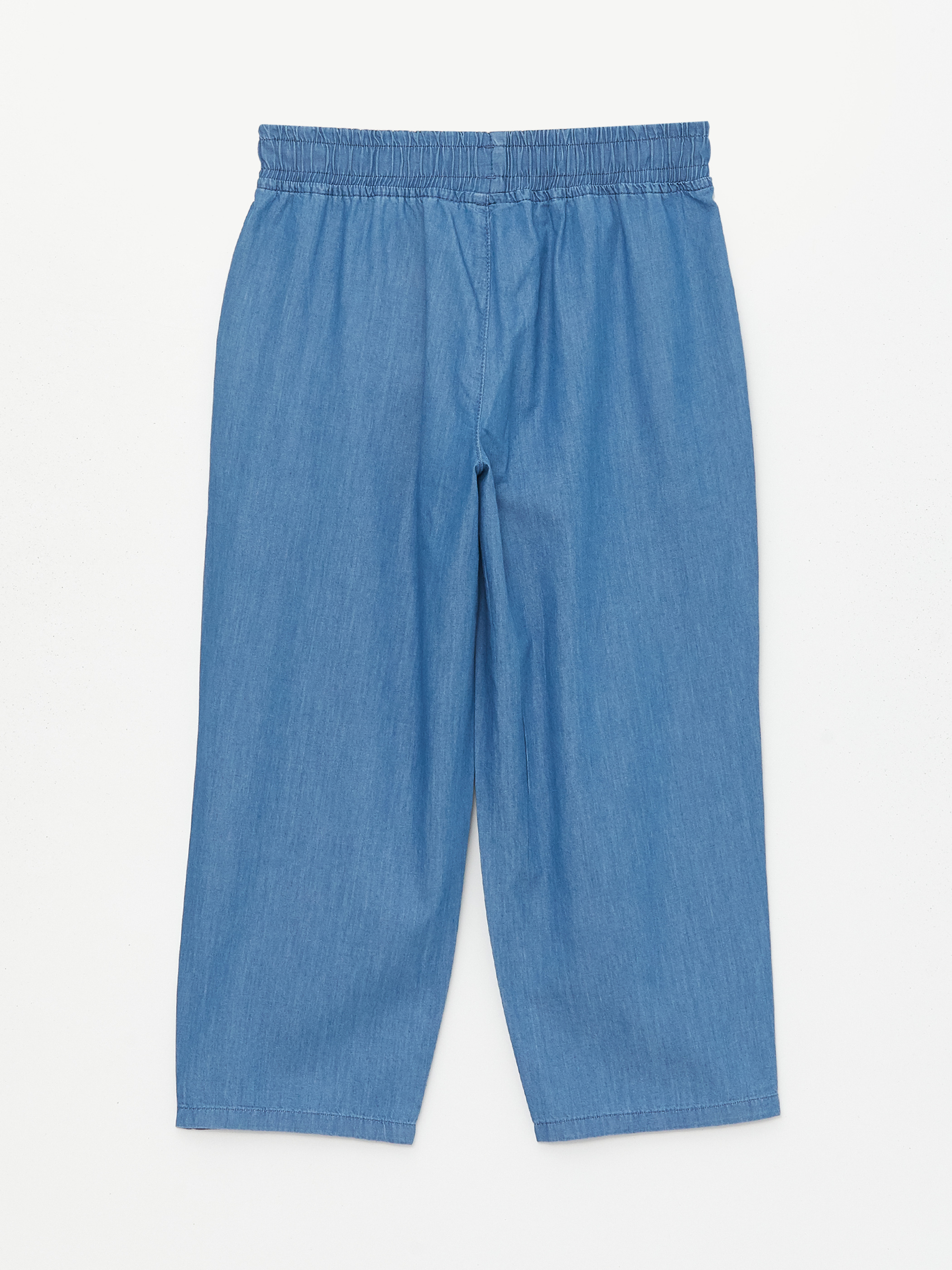 LCW ECO Kadın Beli Lastikli Düz Jean Kapri görsel 7