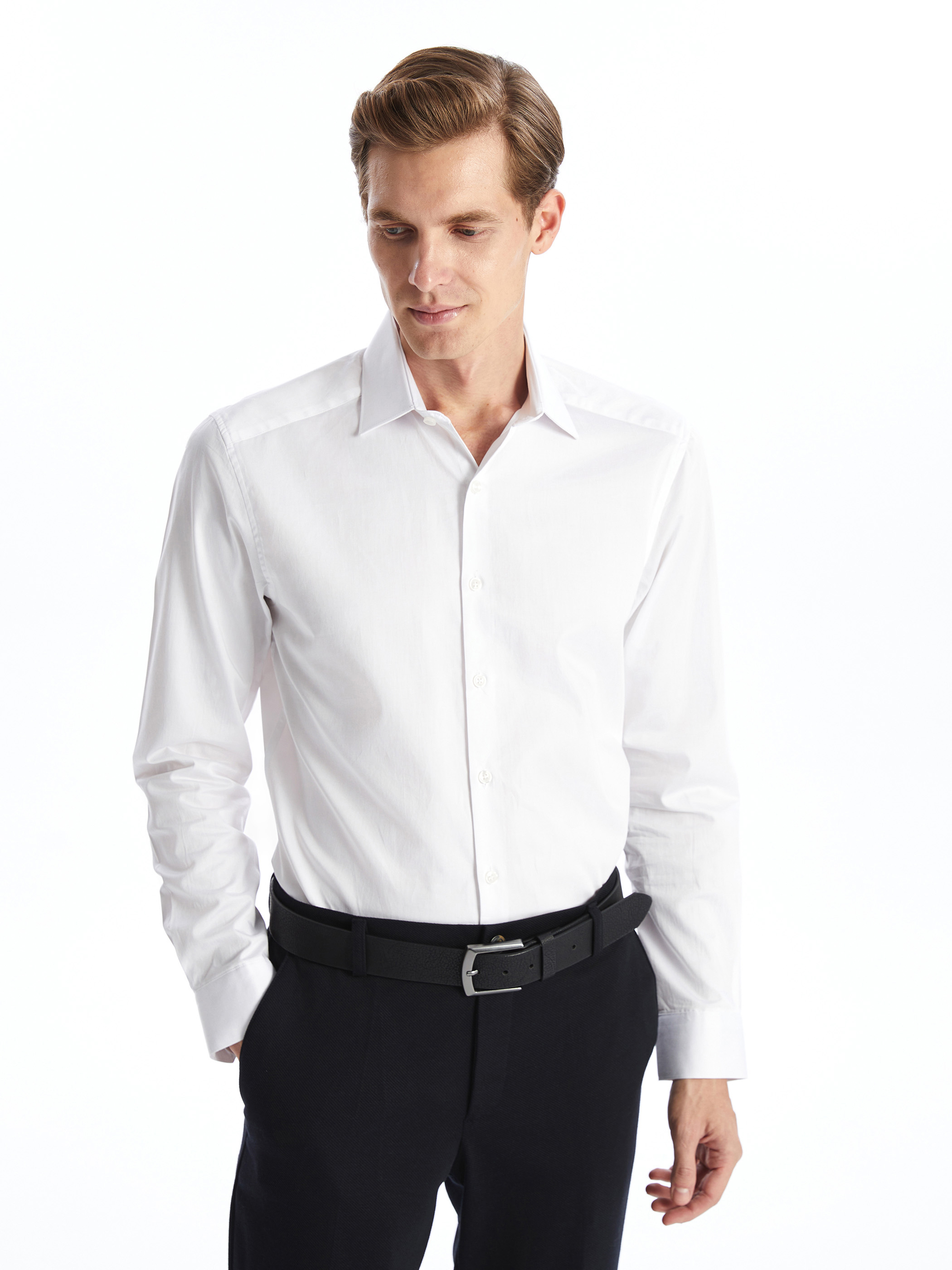 LCW BUSINESS Slim Fit Uzun Kollu Erkek Gömlek