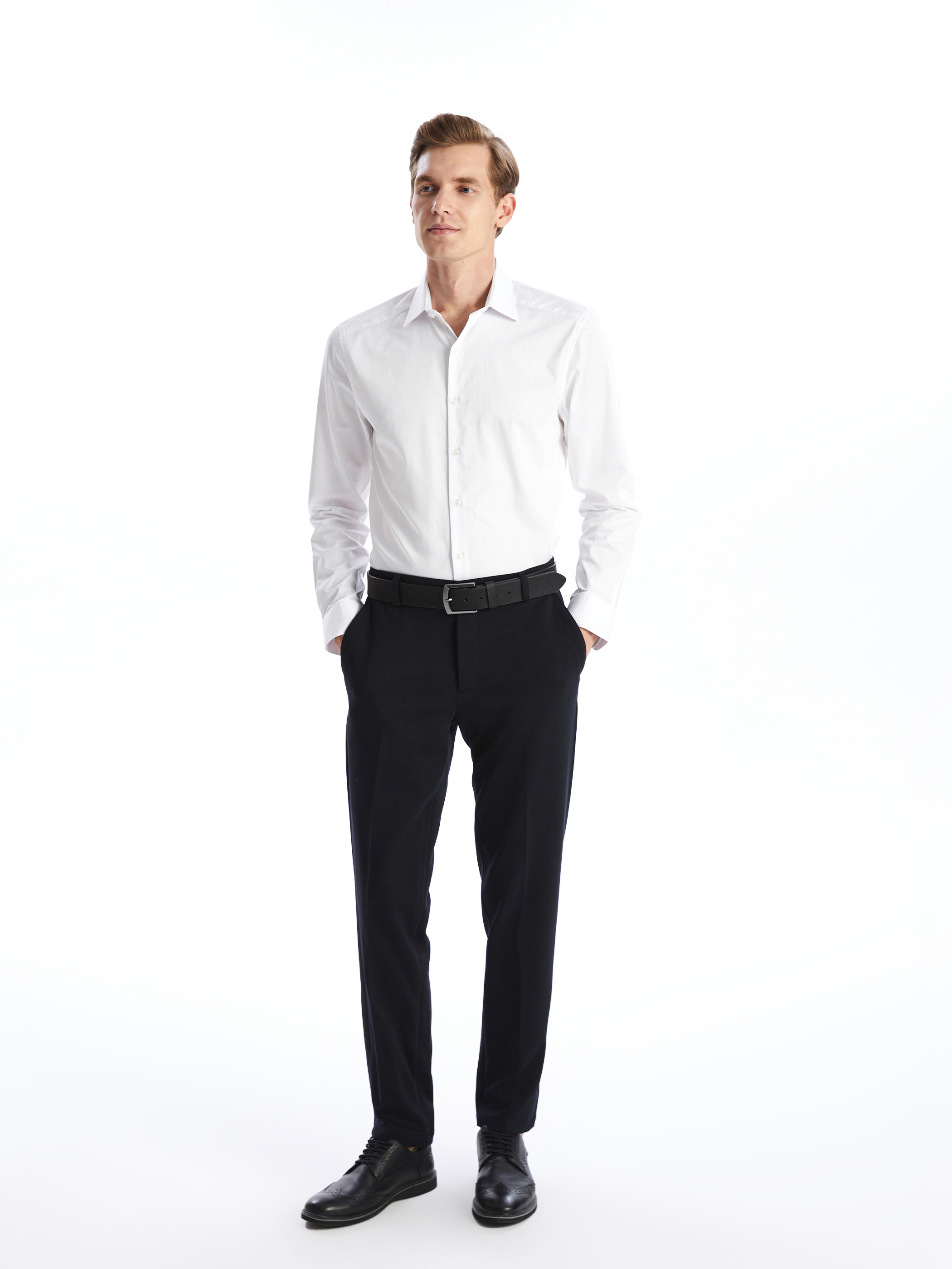 LCW BUSINESS Slim Fit Uzun Kollu Erkek Gömlek görsel 4
