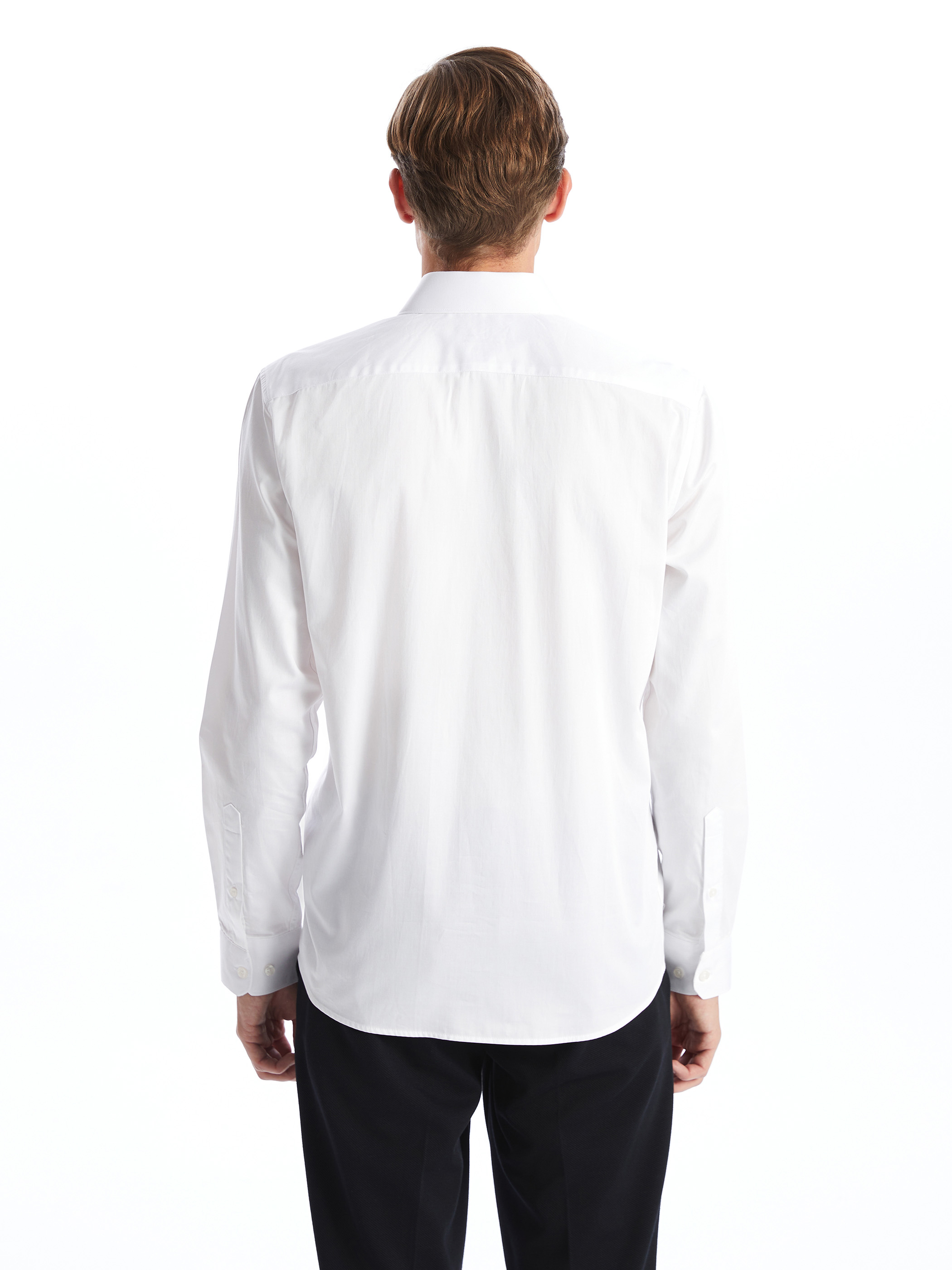 LCW BUSINESS Slim Fit Uzun Kollu Erkek Gömlek görsel 8