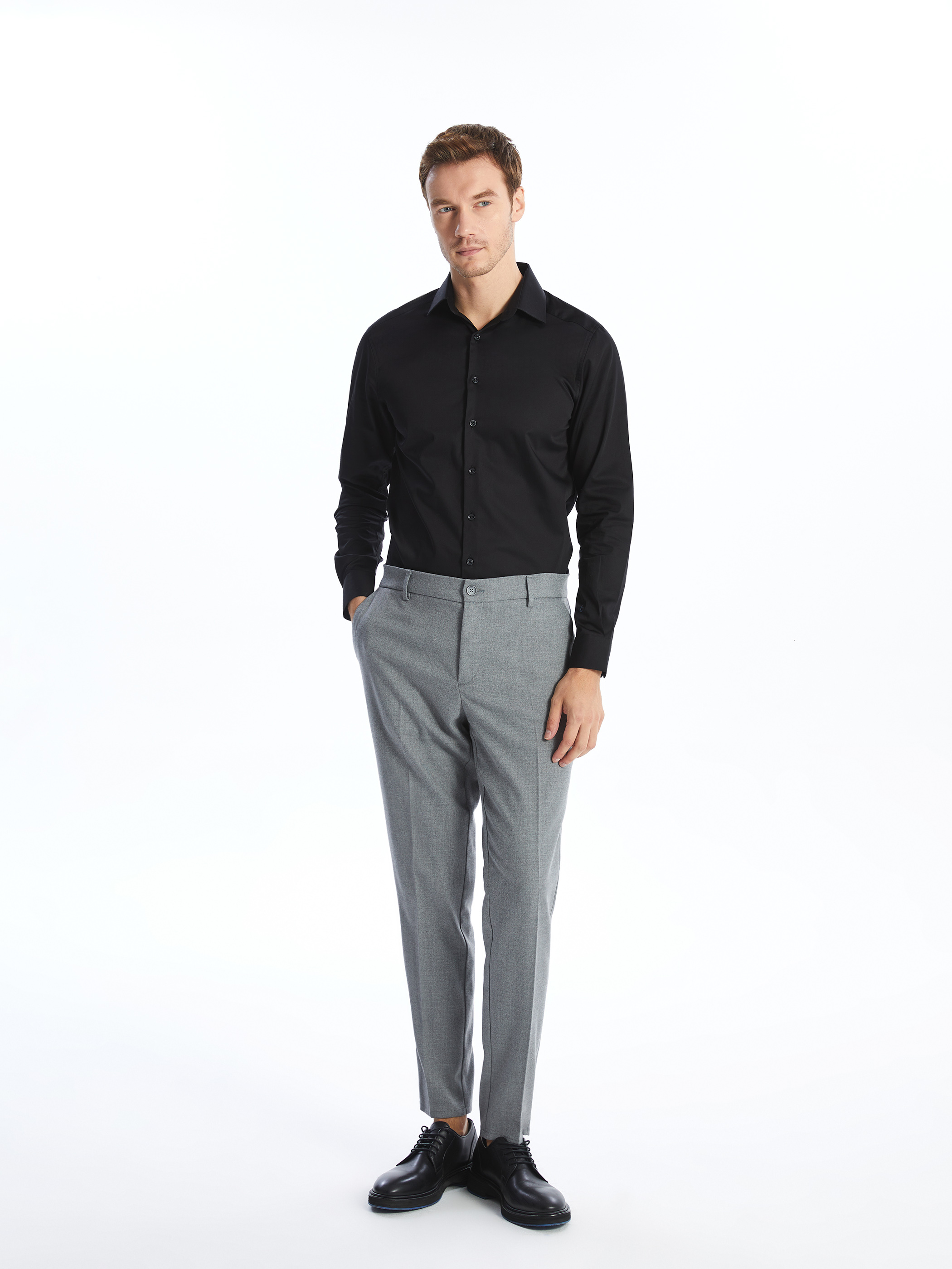 LCW BUSINESS Slim Fit Uzun Kollu Erkek Gömlek görsel 4