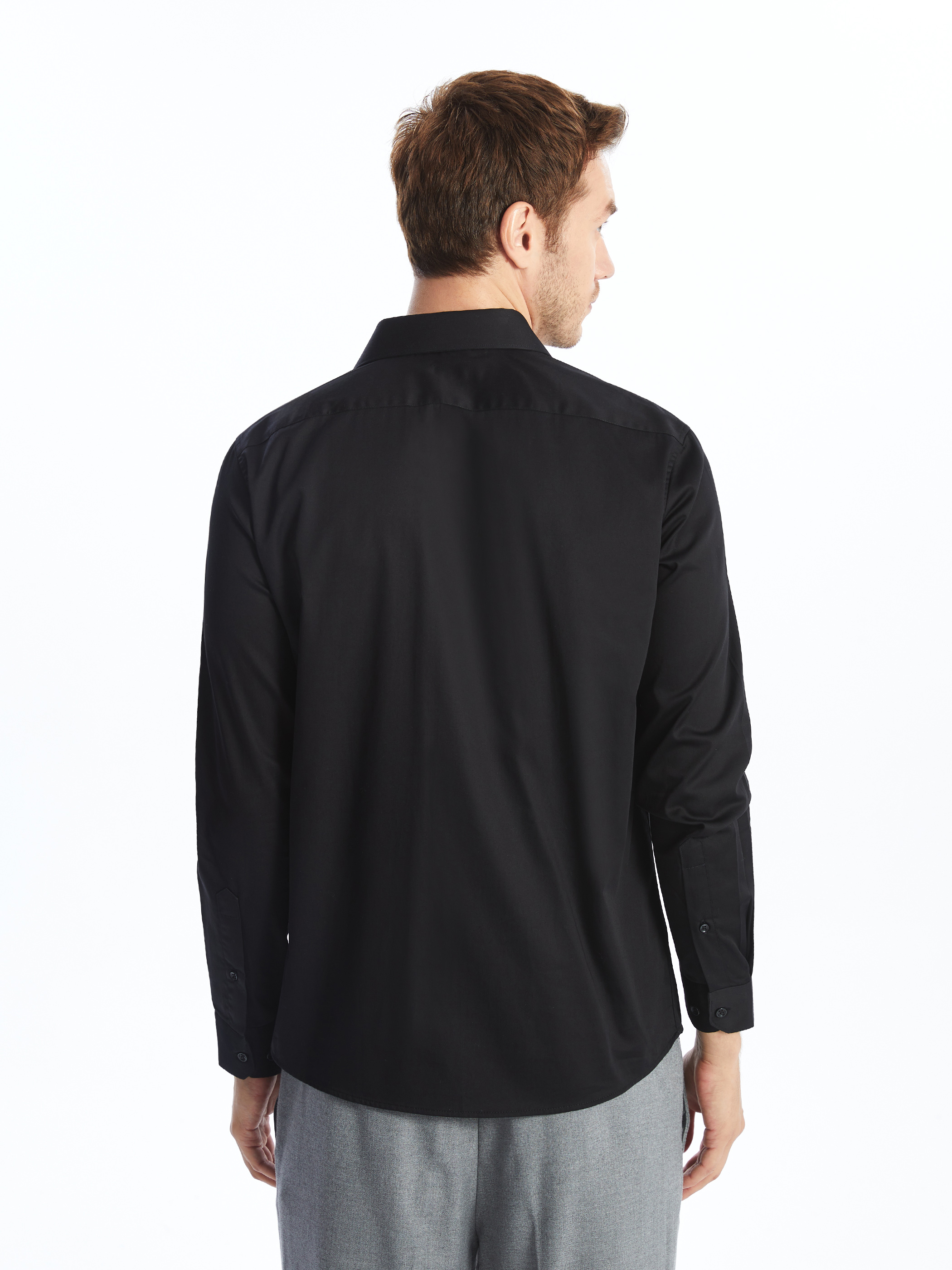 LCW BUSINESS Slim Fit Uzun Kollu Erkek Gömlek görsel 8