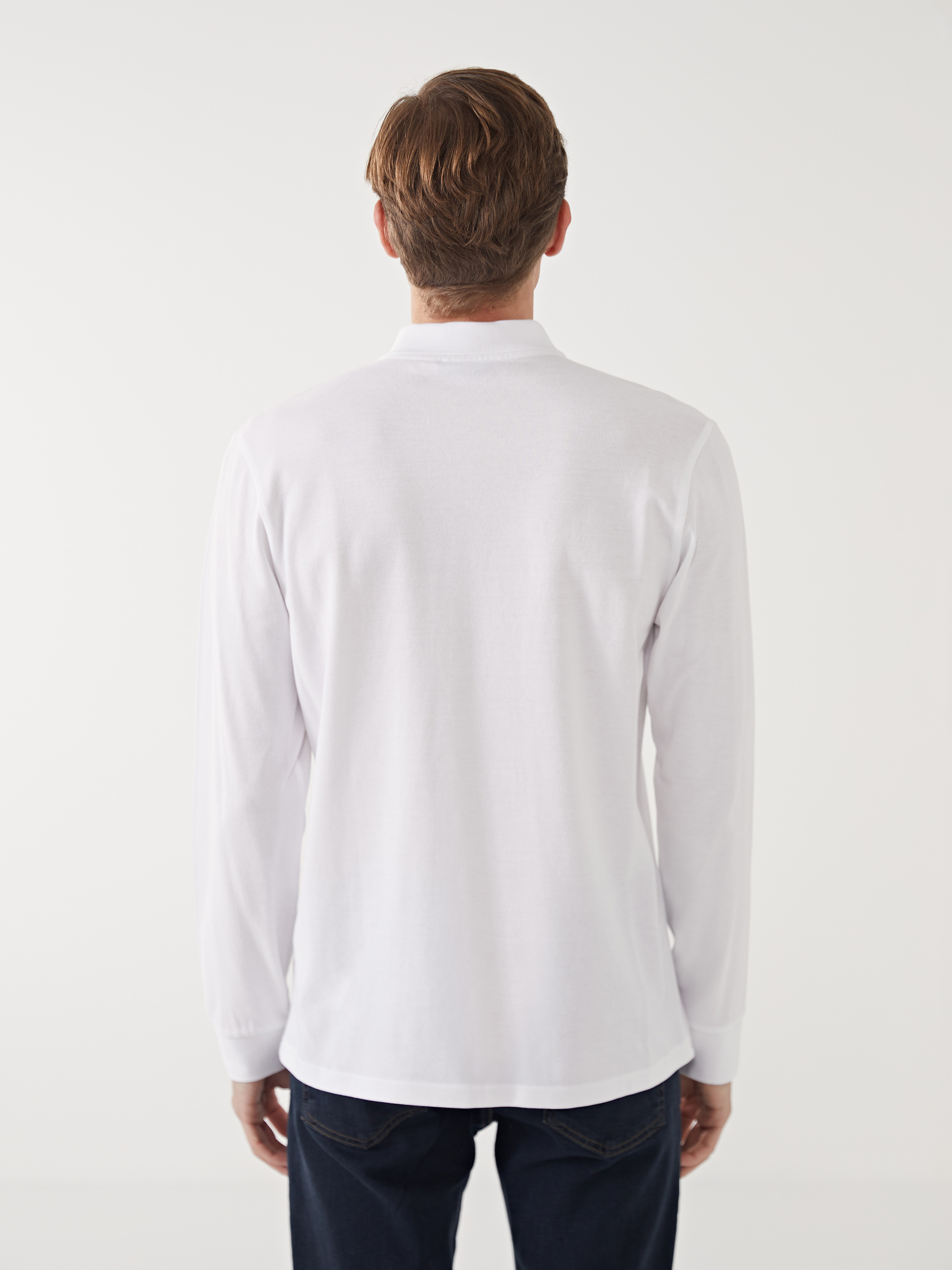 LCWAIKIKI Basic Polo Yaka Uzun Kollu Pike Erkek Tişört görsel 4