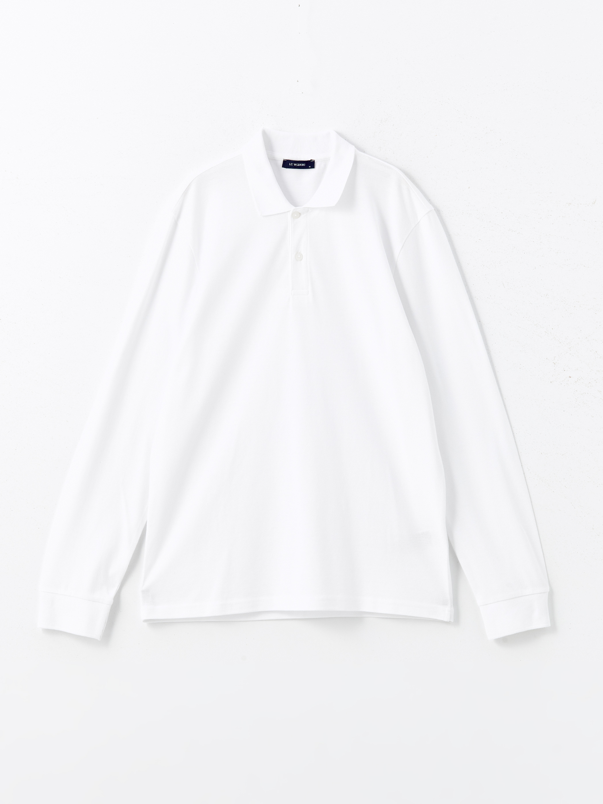 LCWAIKIKI Basic Polo Yaka Uzun Kollu Pike Erkek Tişört görsel 5