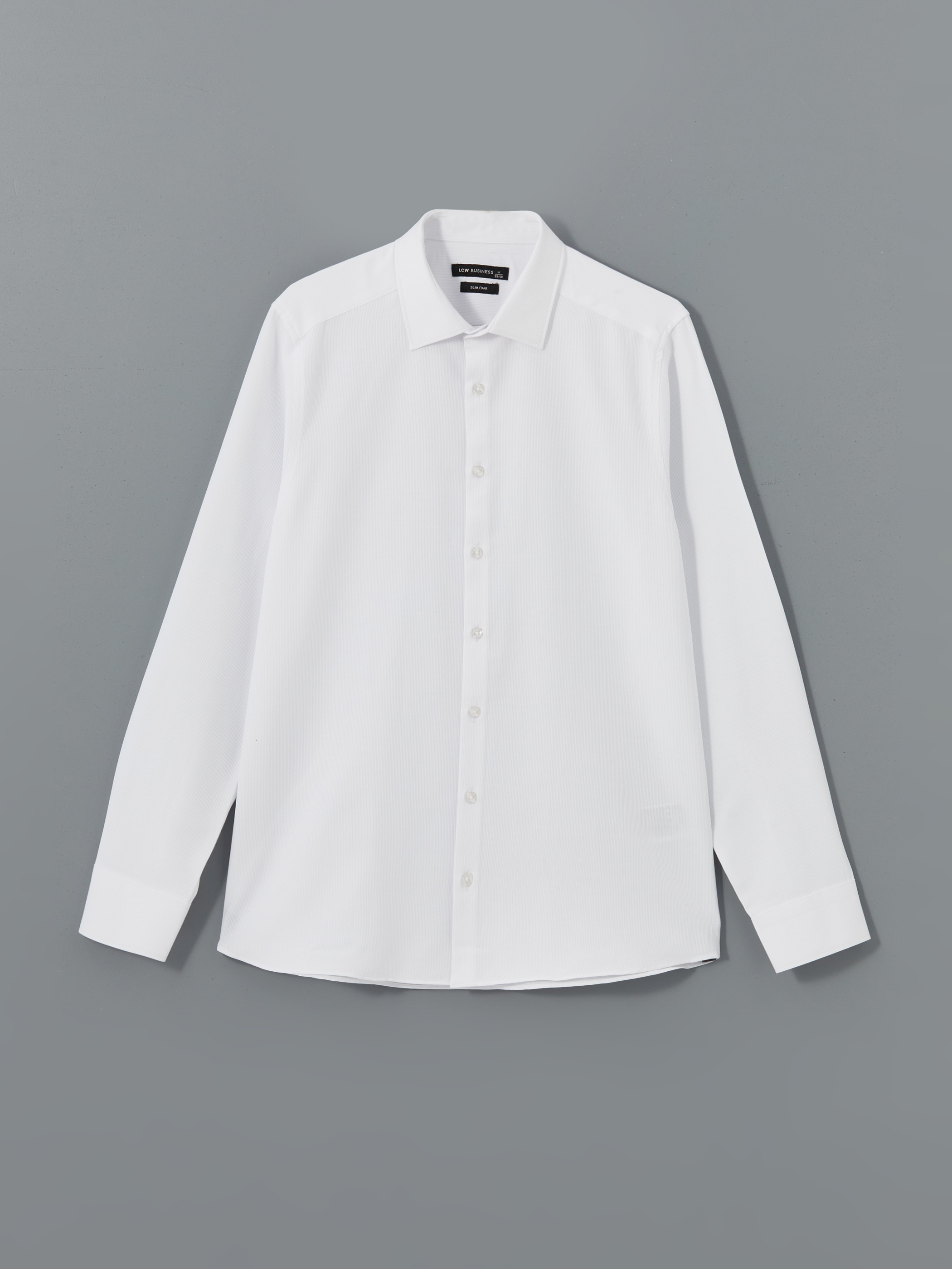 LCW BUSINESS Slim Fit Uzun Kollu Armürlü Erkek Gömlek görsel 5