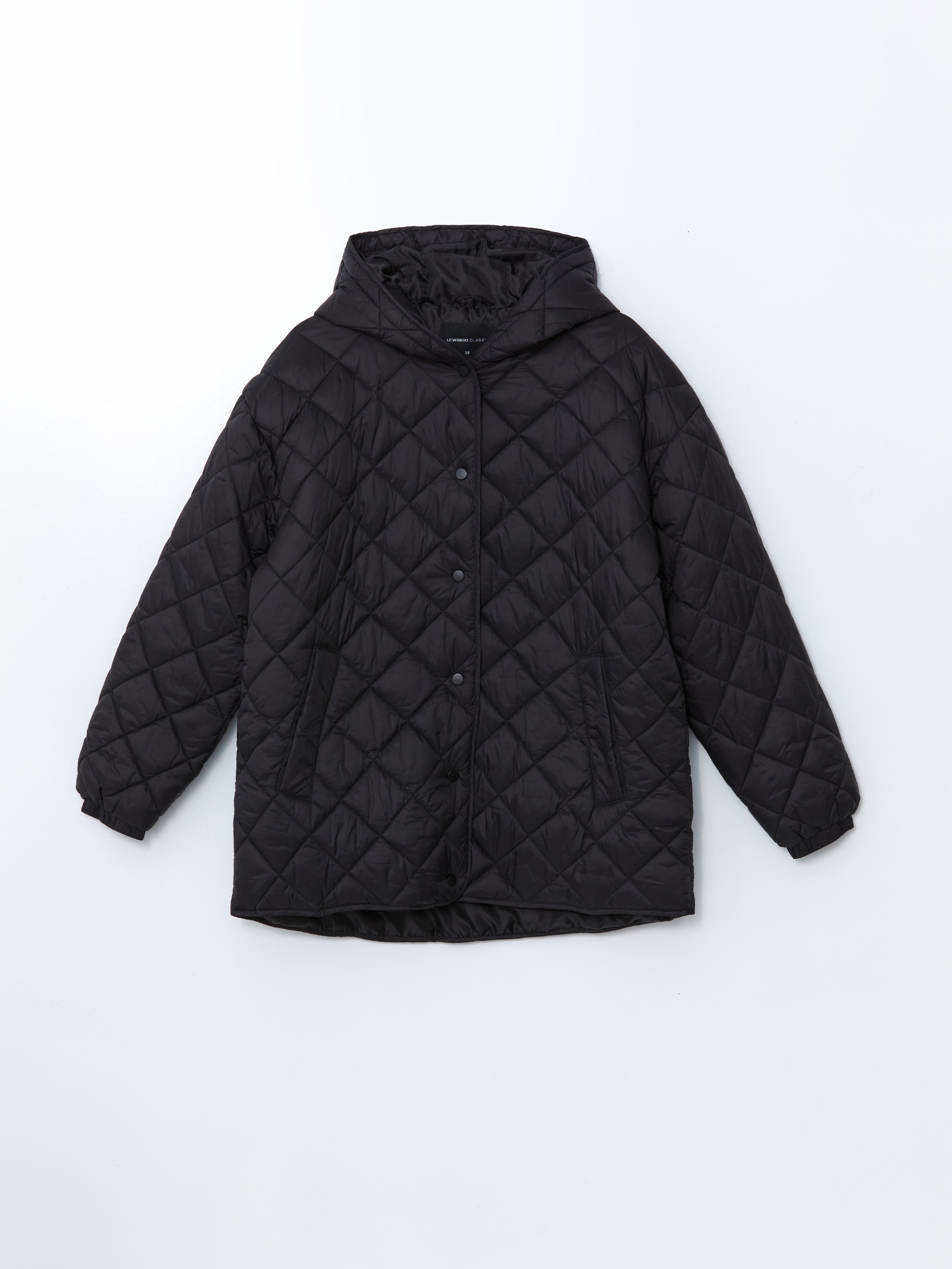 LCWAIKIKI Classic Kapüşonlu Kapitone Oversize Kadın Şişme Mont görsel 6
