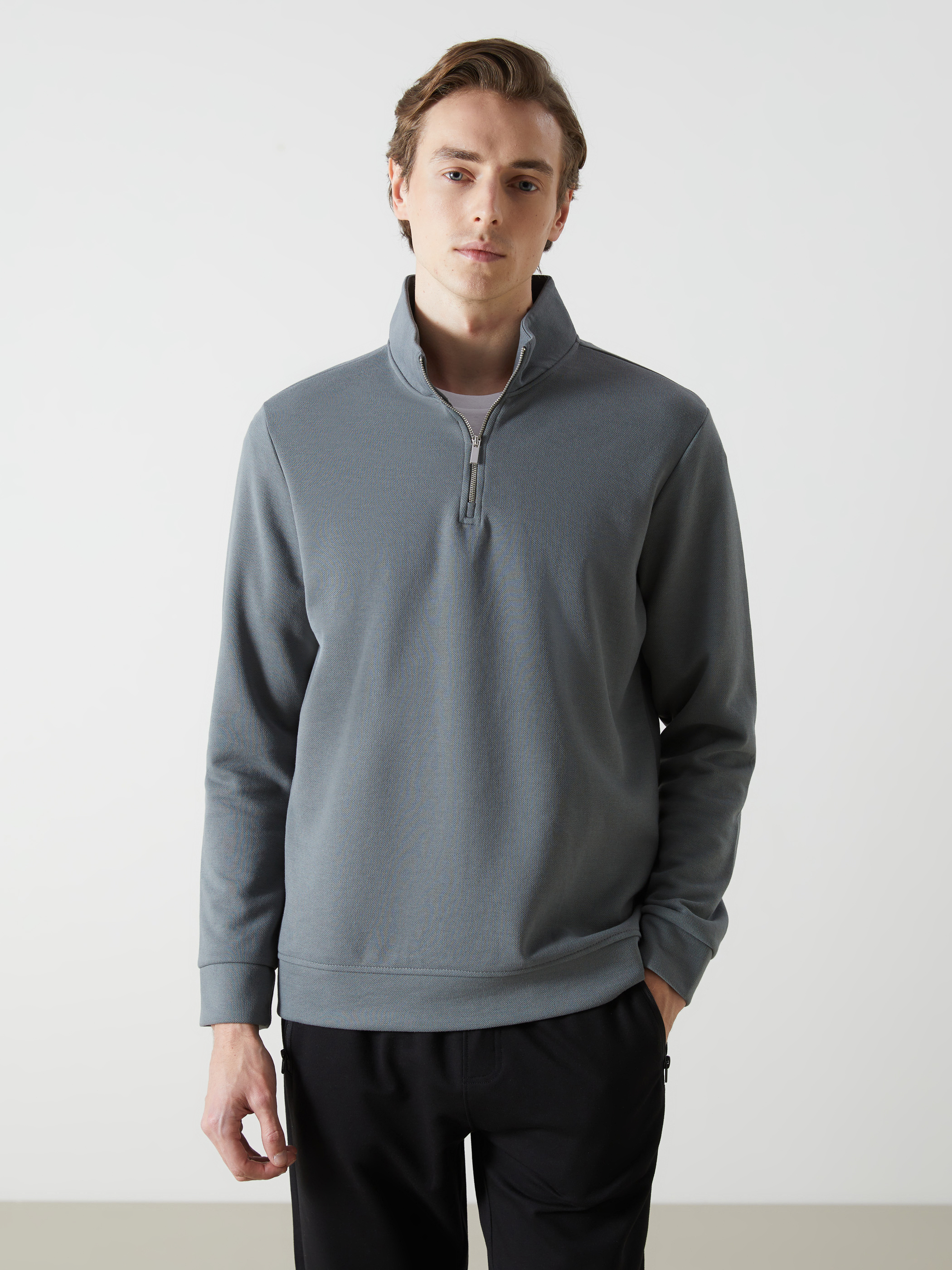 LCWAIKIKI Classic Dik Yaka Erkek Sweatshirt