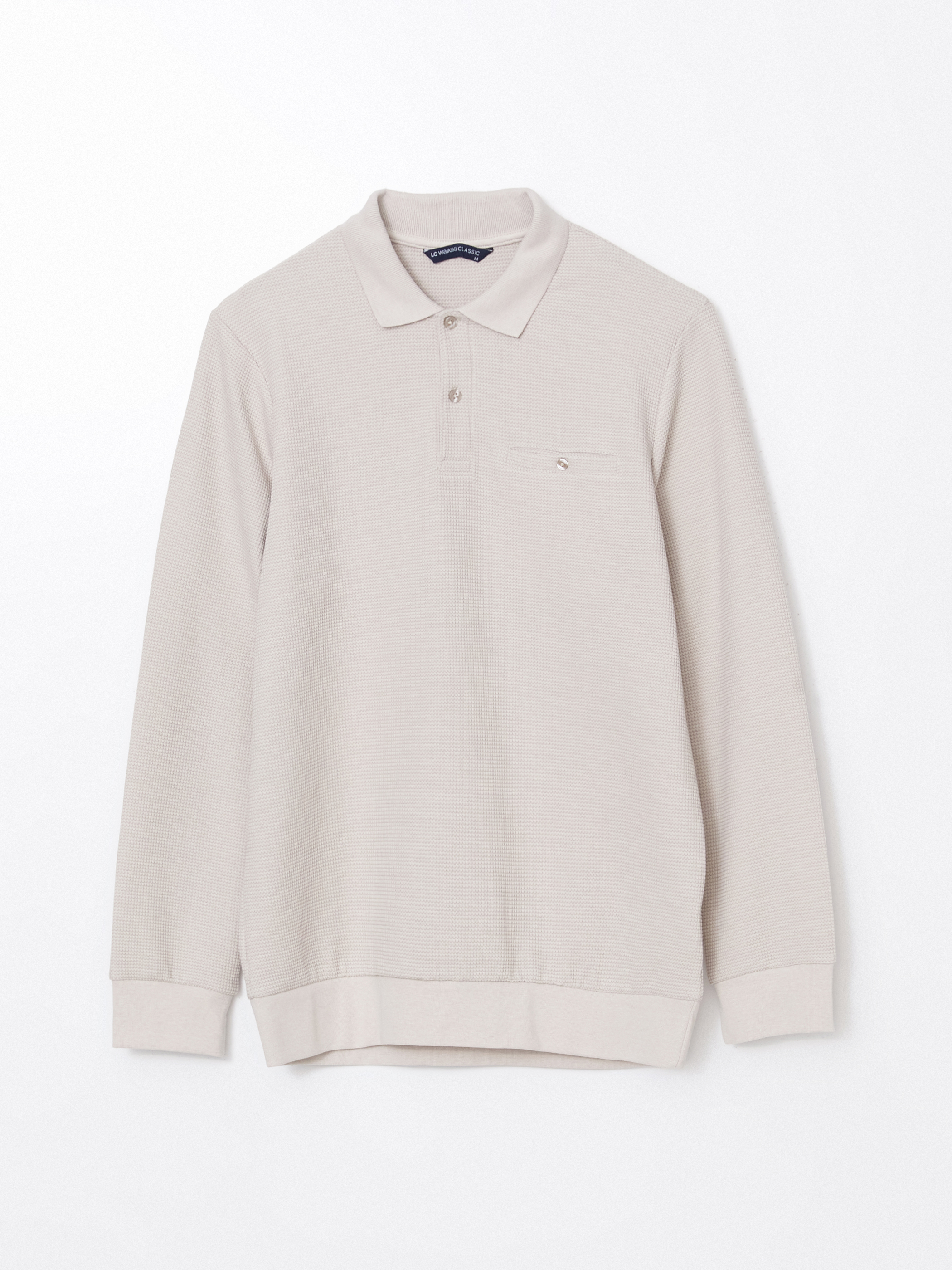 LCWAIKIKI Classic Polo Yaka Uzun Kollu Erkek Sweatshirt görsel 5