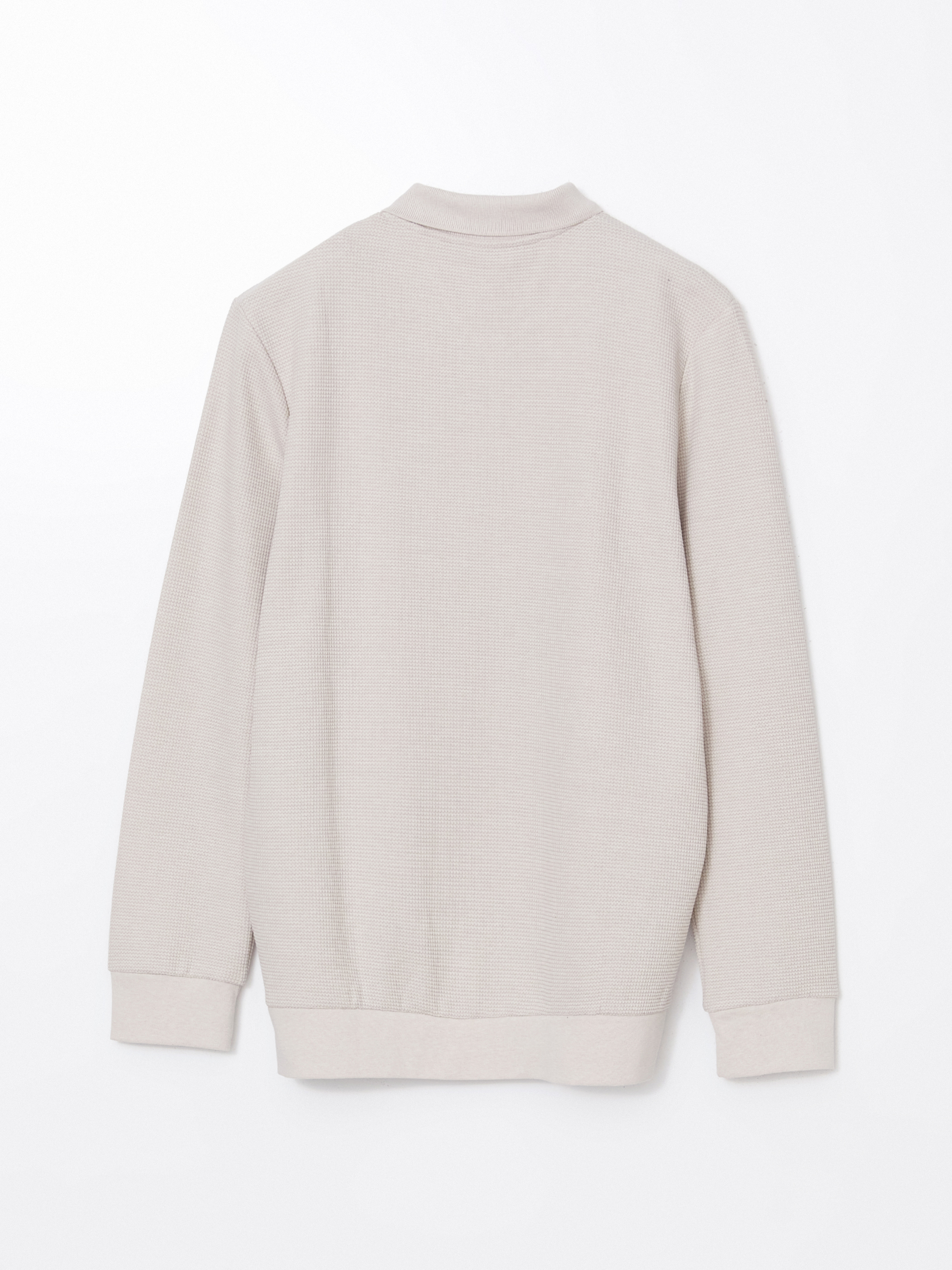 LCWAIKIKI Classic Polo Yaka Uzun Kollu Erkek Sweatshirt görsel 6