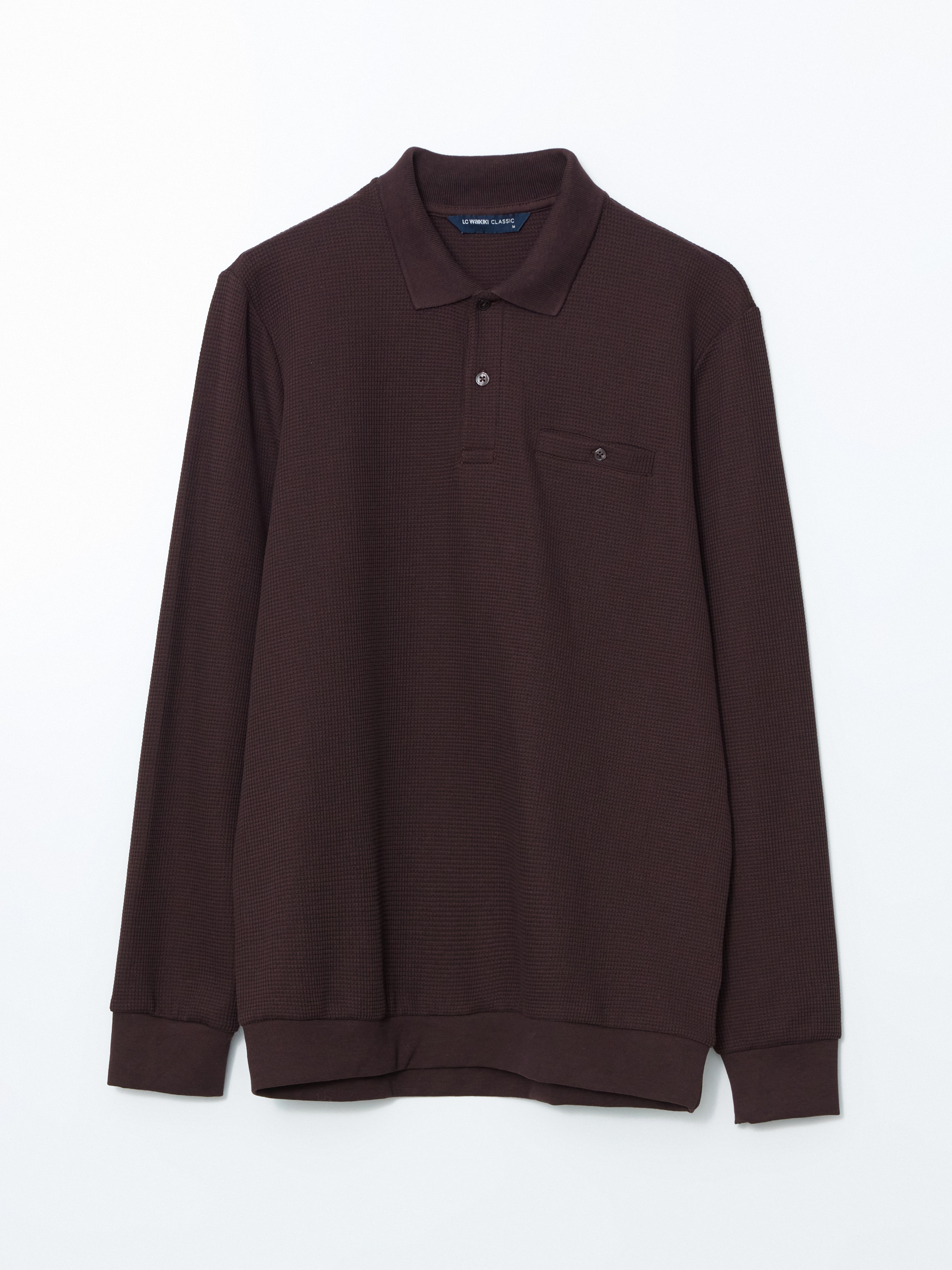 LCWAIKIKI Classic Polo Yaka Uzun Kollu Erkek Sweatshirt görsel 5