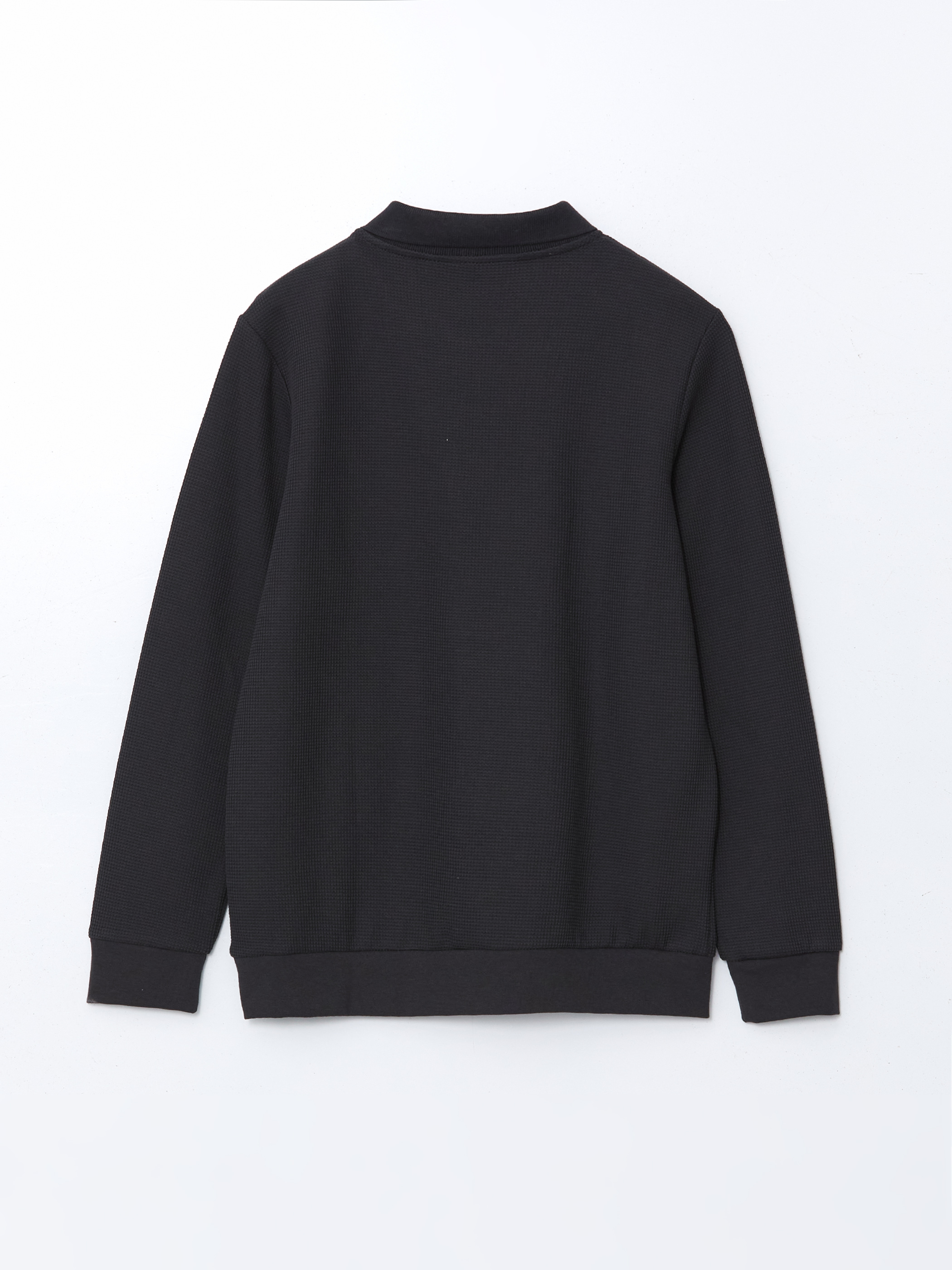 LCWAIKIKI Classic Polo Yaka Uzun Kollu Erkek Sweatshirt görsel 6