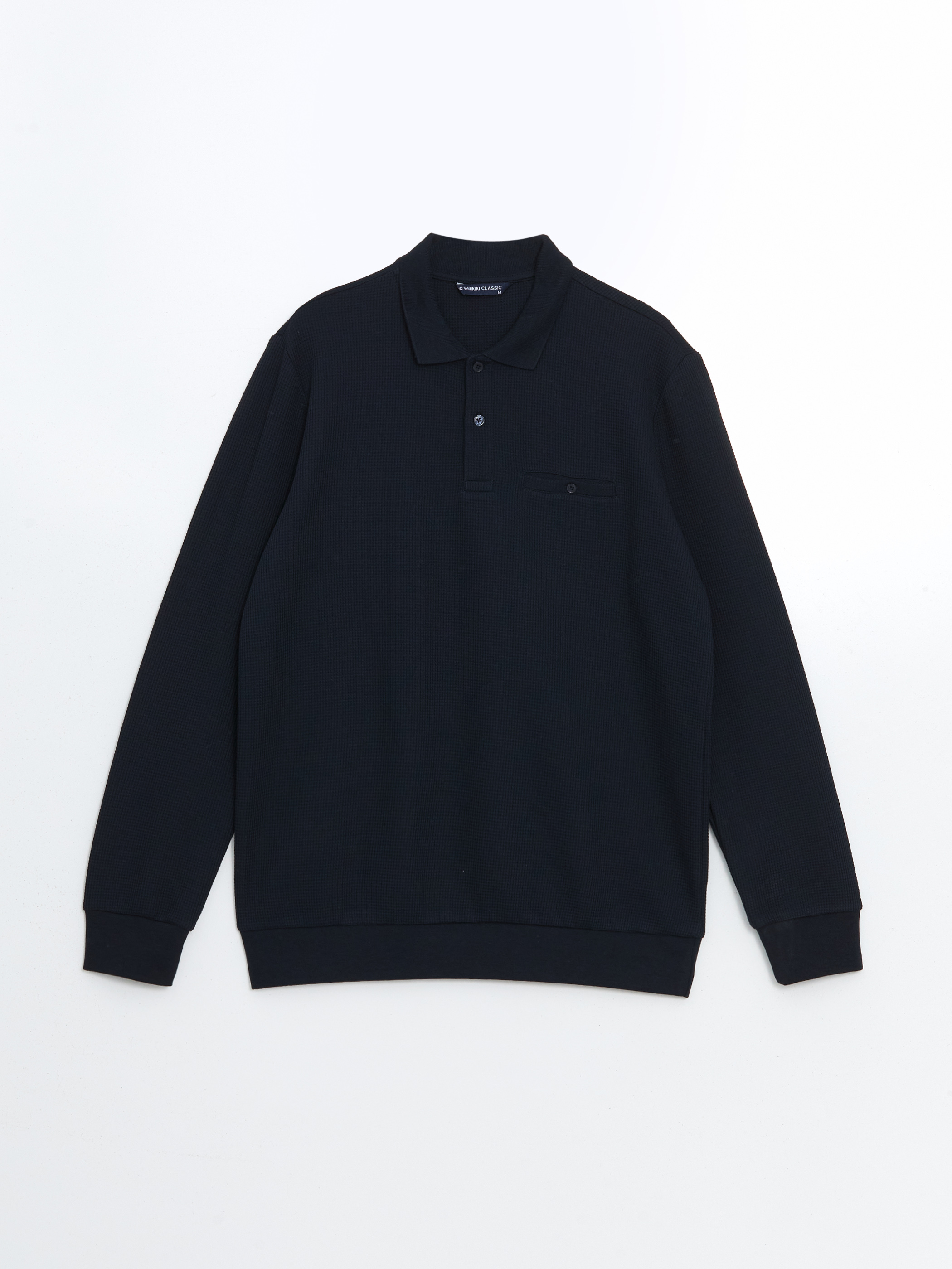 LCWAIKIKI Classic Polo Yaka Uzun Kollu Erkek Sweatshirt görsel 5