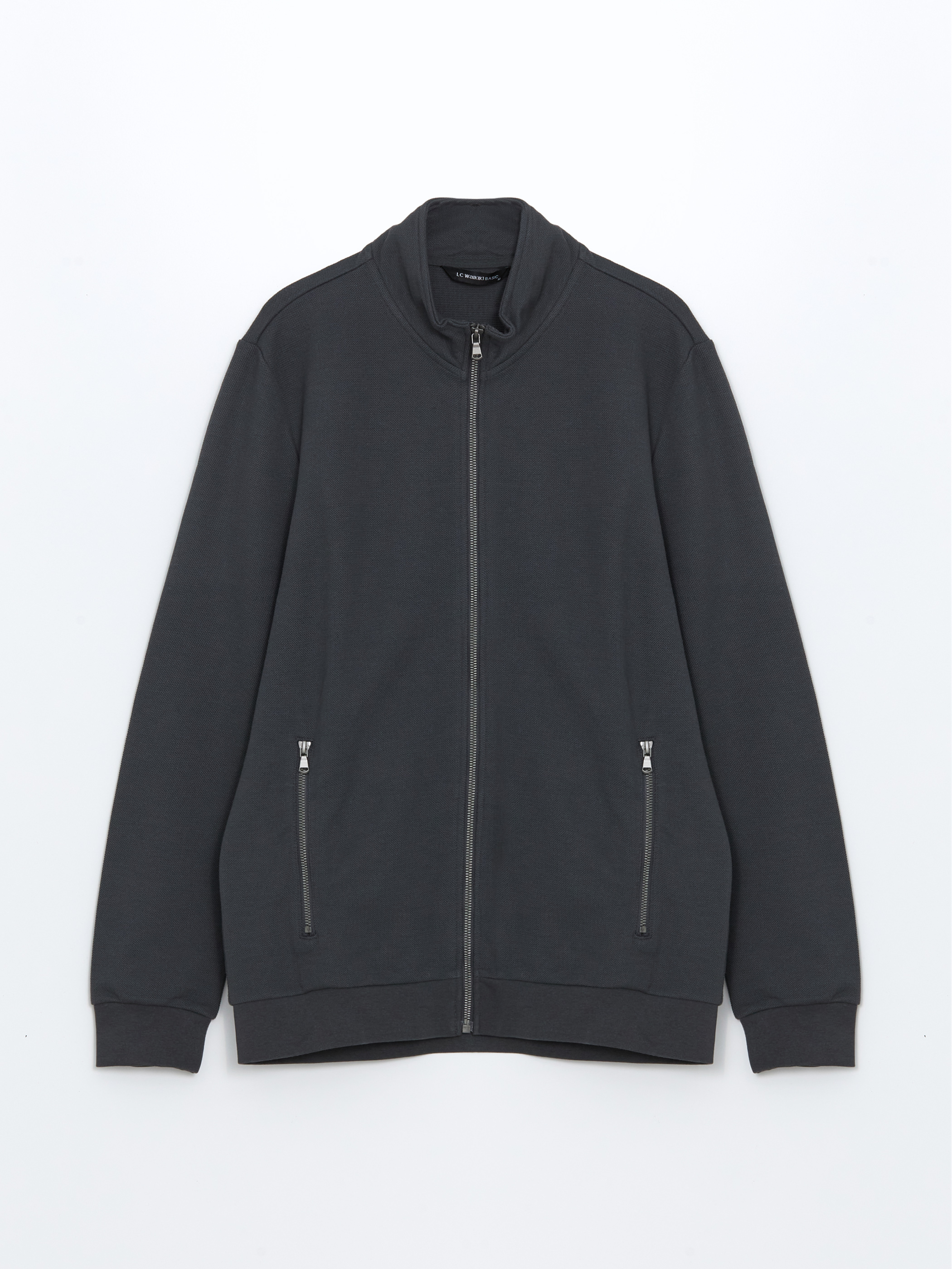 LCWAIKIKI Classic Dik Yaka Uzun Kollu Erkek Fermuarlı Sweatshirt görsel 5