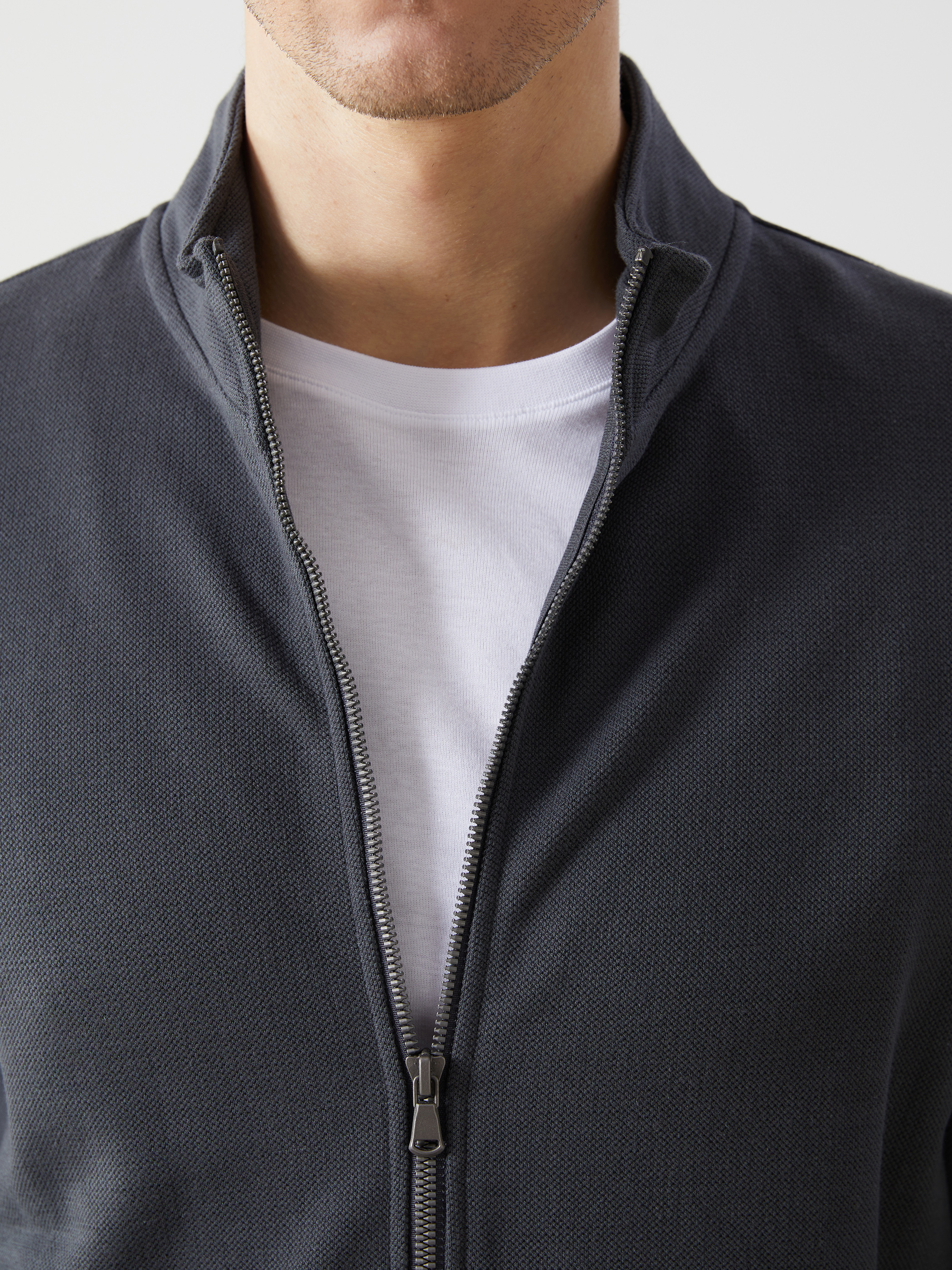 LCWAIKIKI Classic Dik Yaka Uzun Kollu Erkek Fermuarlı Sweatshirt görsel 3