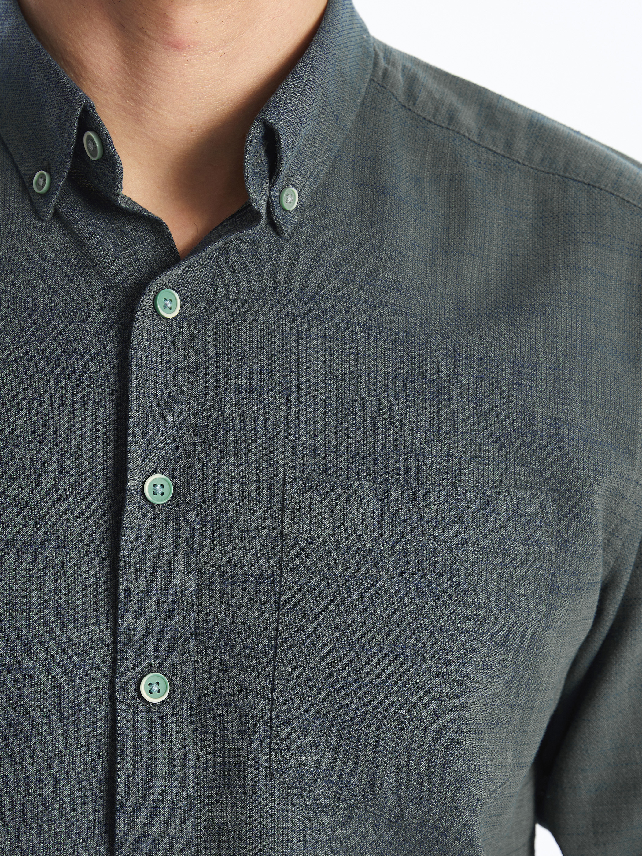 LCWAIKIKI Classic Regular Fit Uzun Kollu Armürlü Erkek Gömlek görsel 3
