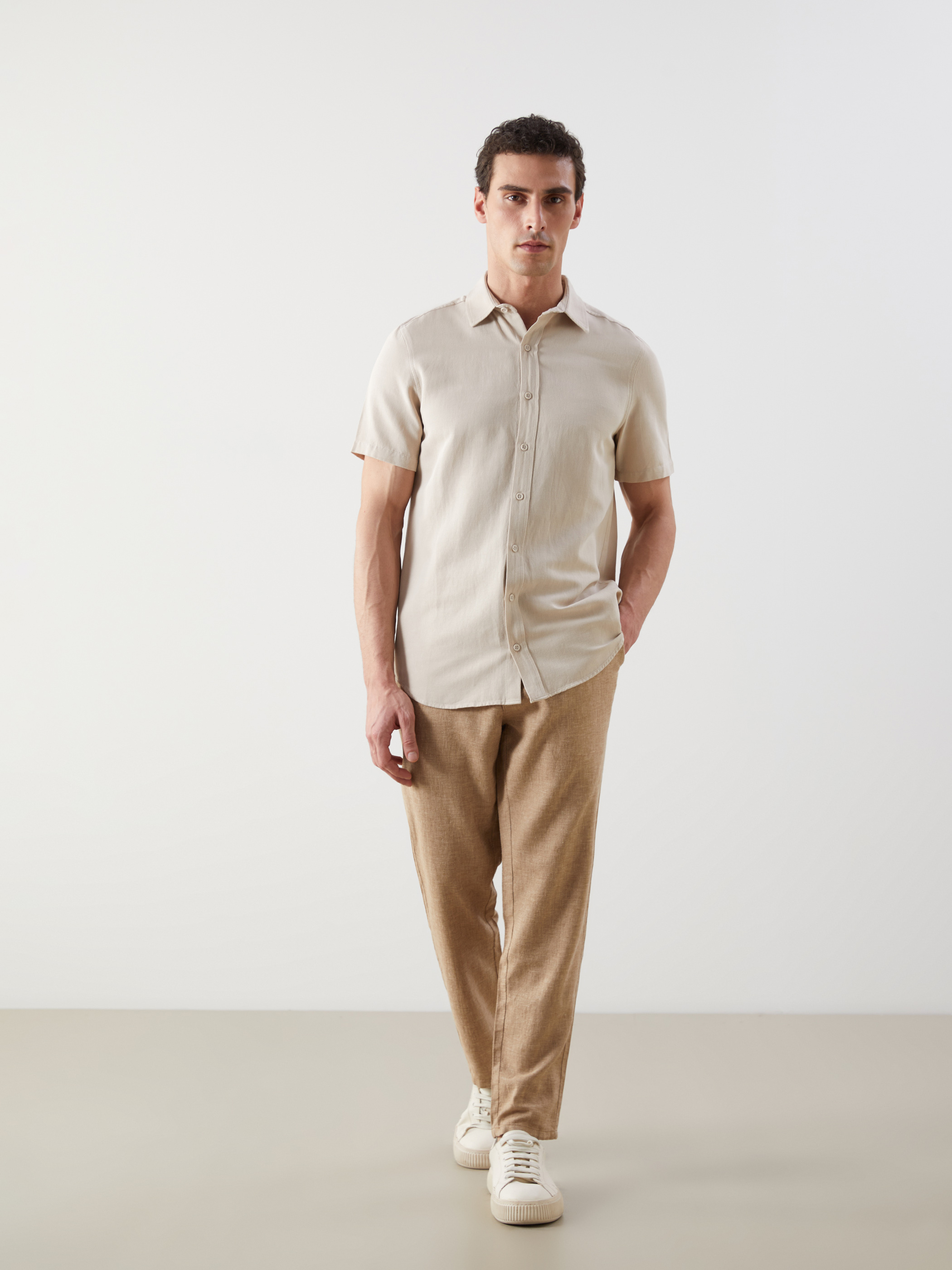 LCWAIKIKI Classic Regular Fit Keten Karışımlı Erkek Chino Pantolon