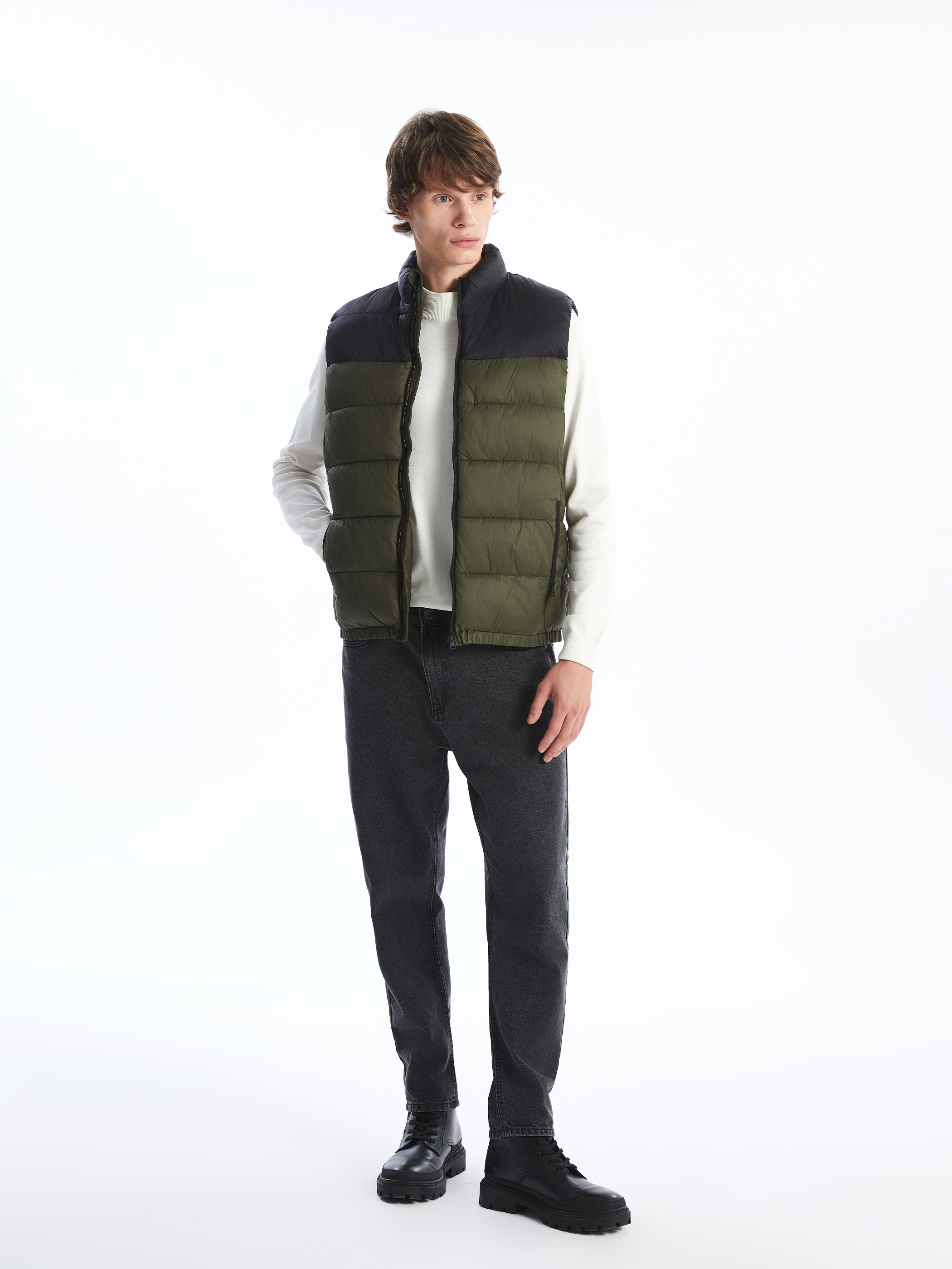 XSIDE Slim Fit Dik Yaka Erkek Şişme Yelek görsel 2
