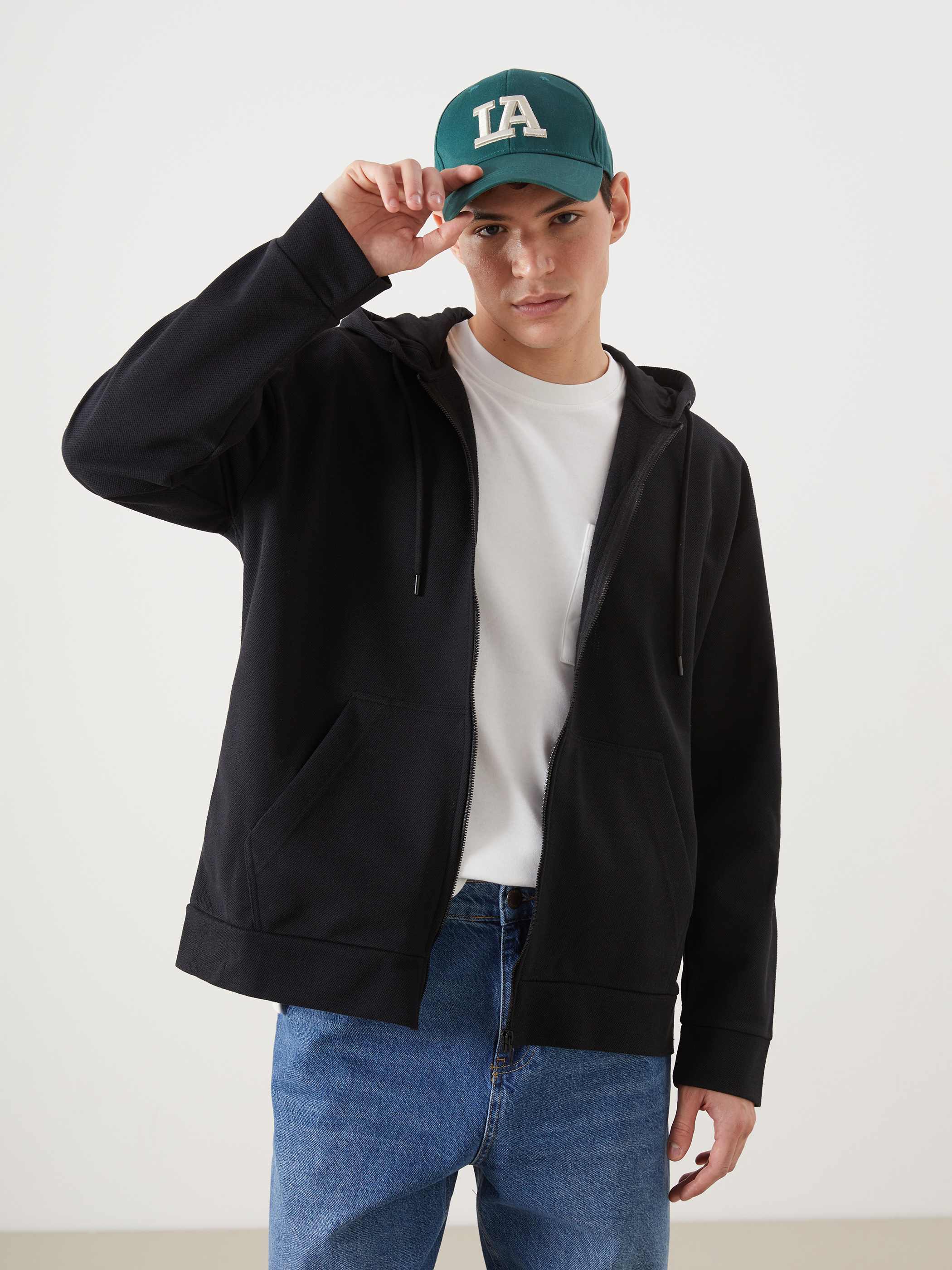 XSIDE Kapüşonlu Uzun Kollu Erkek Fermuarlı Sweatshirt