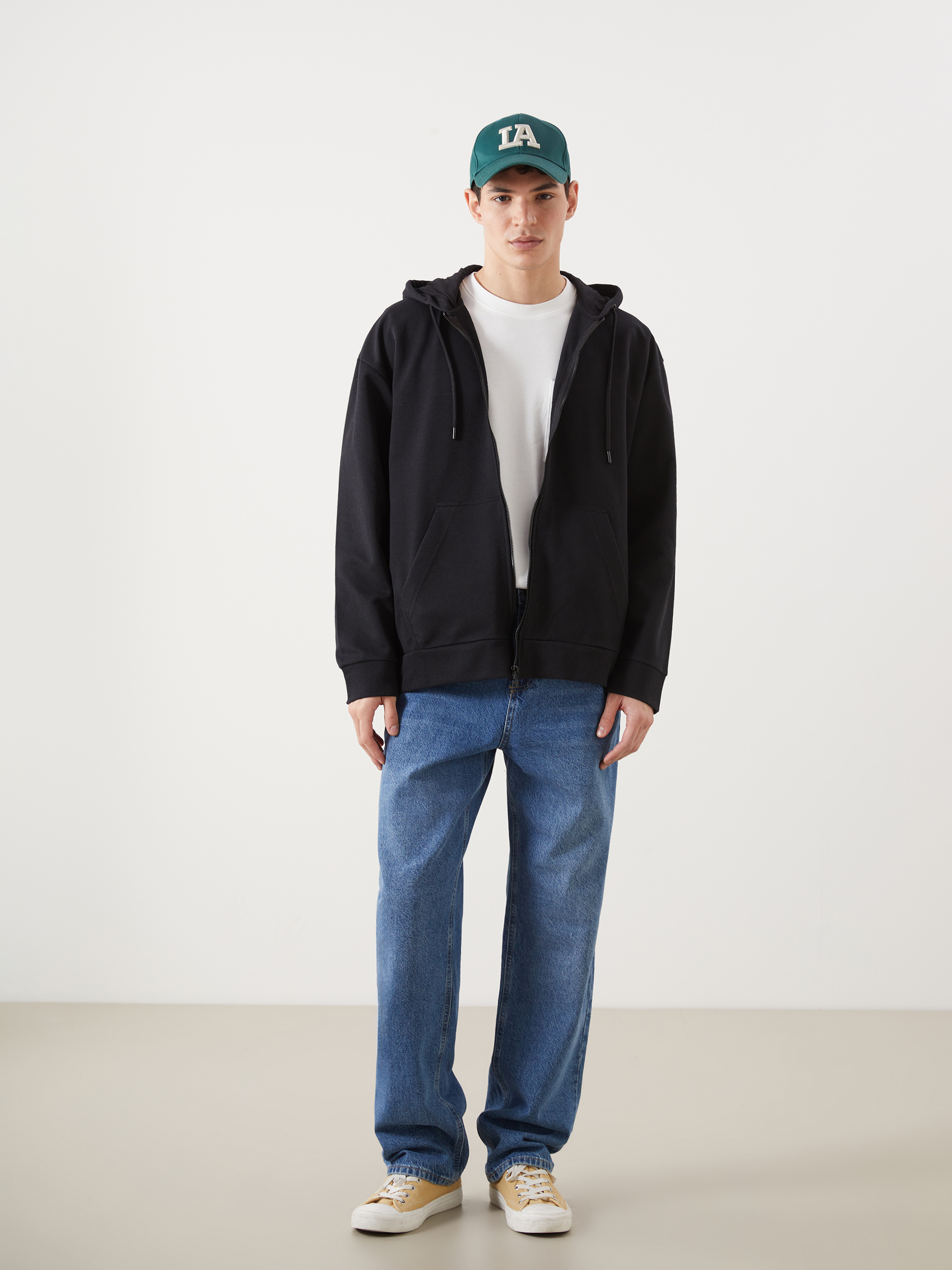 XSIDE Kapüşonlu Uzun Kollu Erkek Fermuarlı Sweatshirt görsel 2