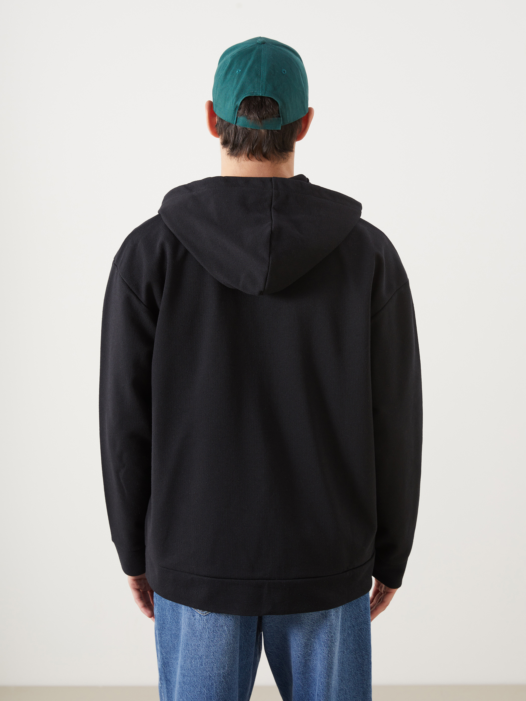 XSIDE Kapüşonlu Uzun Kollu Erkek Fermuarlı Sweatshirt görsel 4
