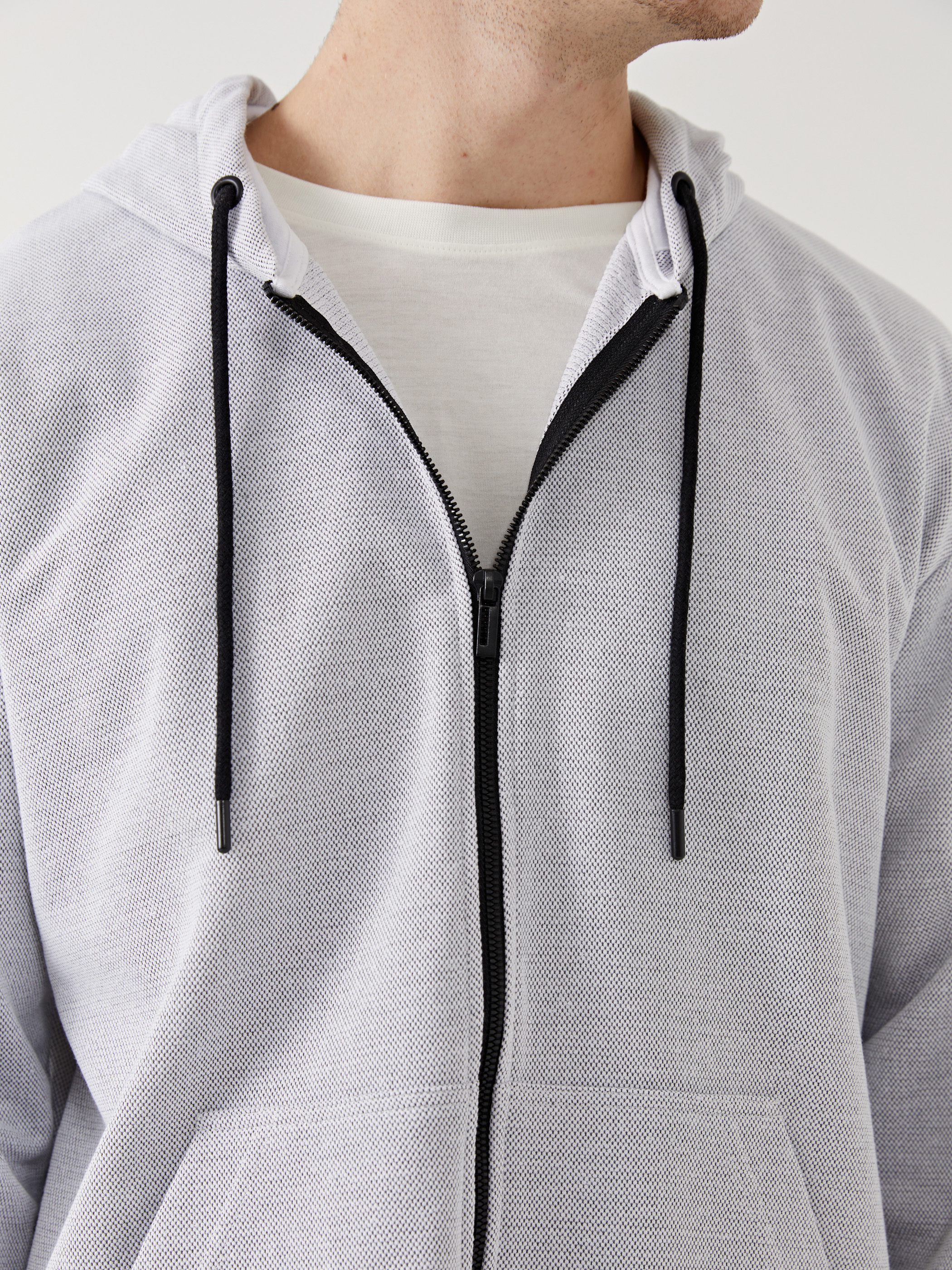 XSIDE Kapüşonlu Uzun Kollu Erkek Fermuarlı Sweatshirt görsel 3