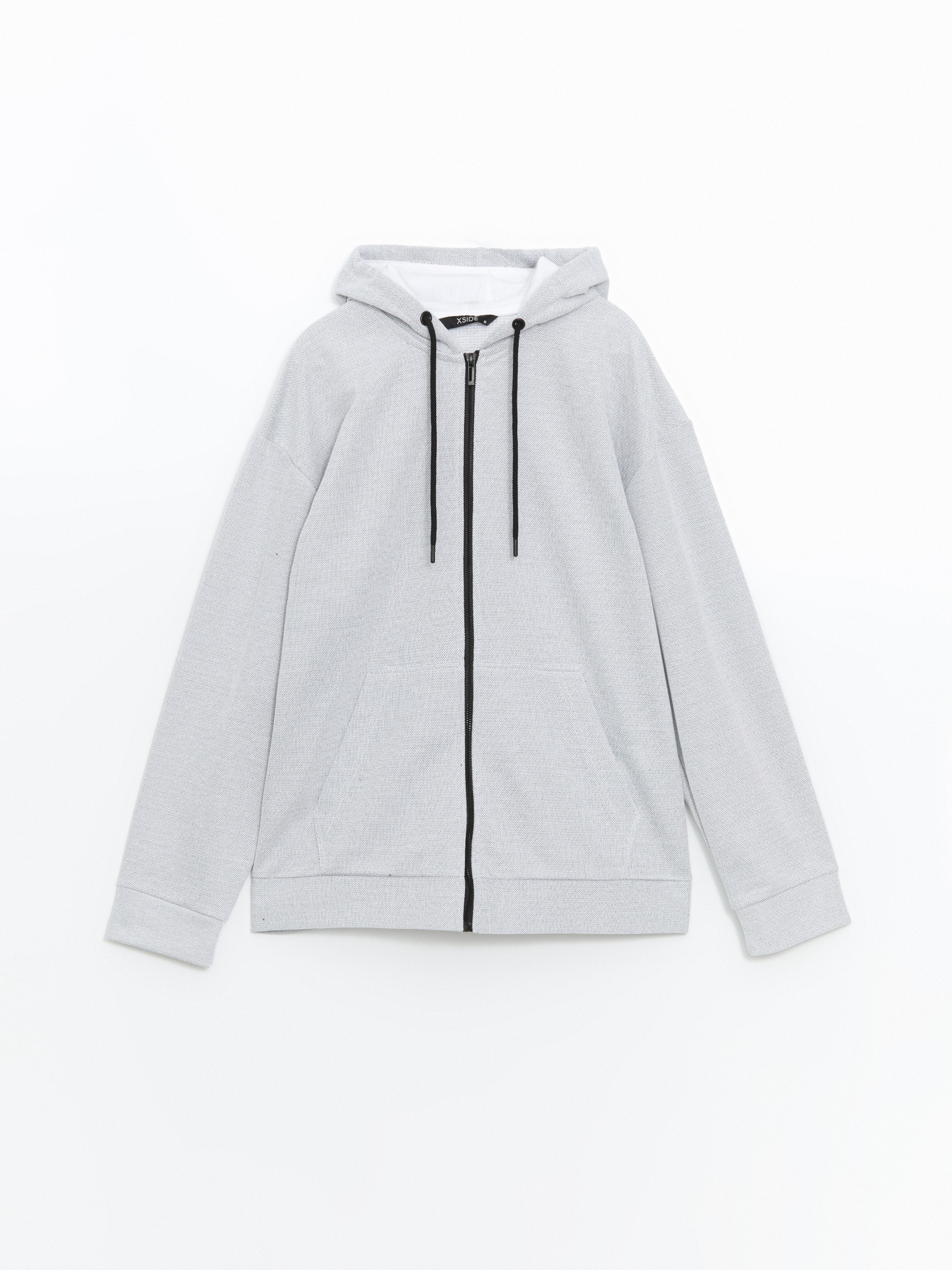XSIDE Kapüşonlu Uzun Kollu Erkek Fermuarlı Sweatshirt görsel 5