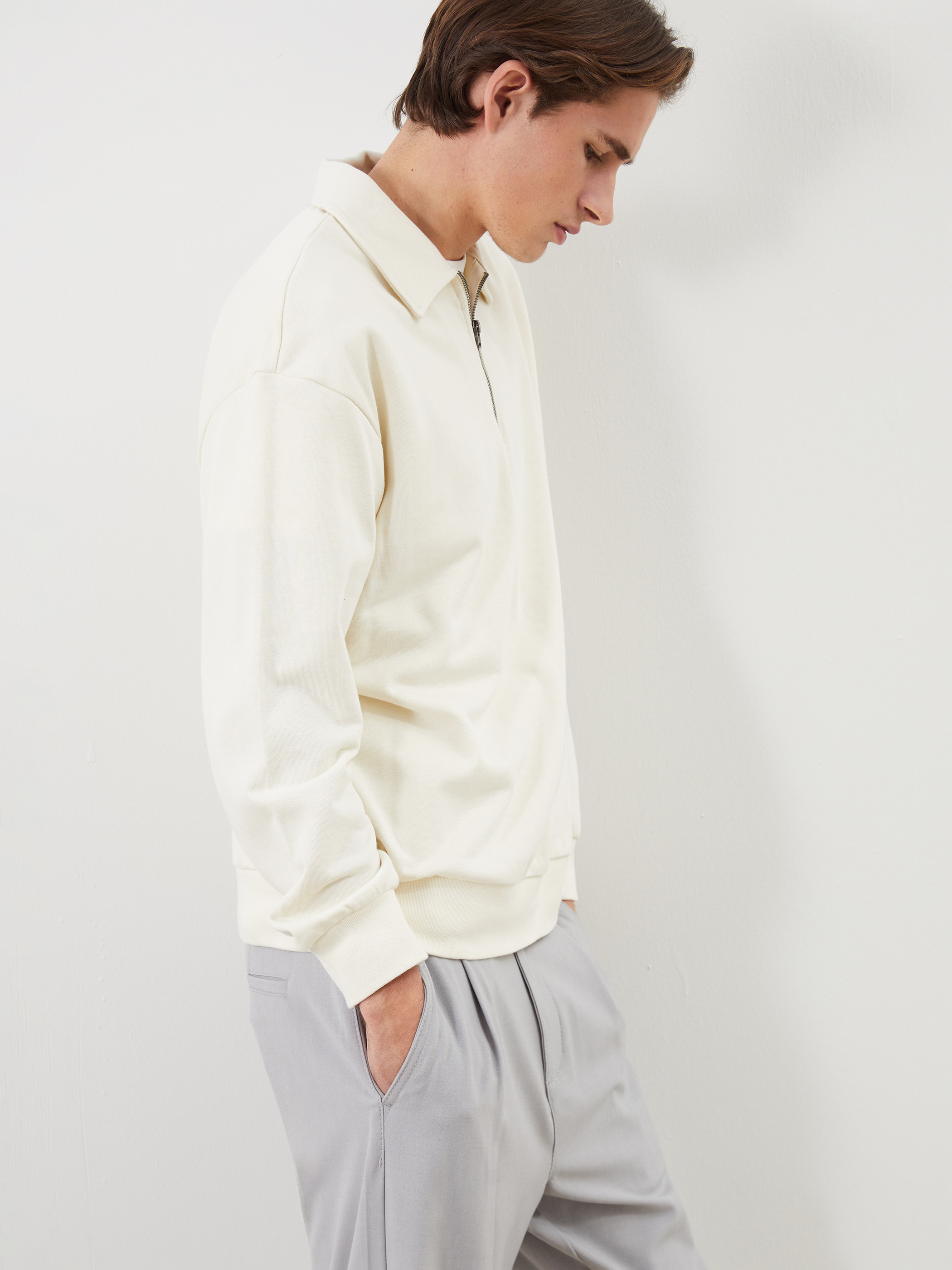 XSIDE Polo Yaka Uzun Kollu Erkek Sweatshirt