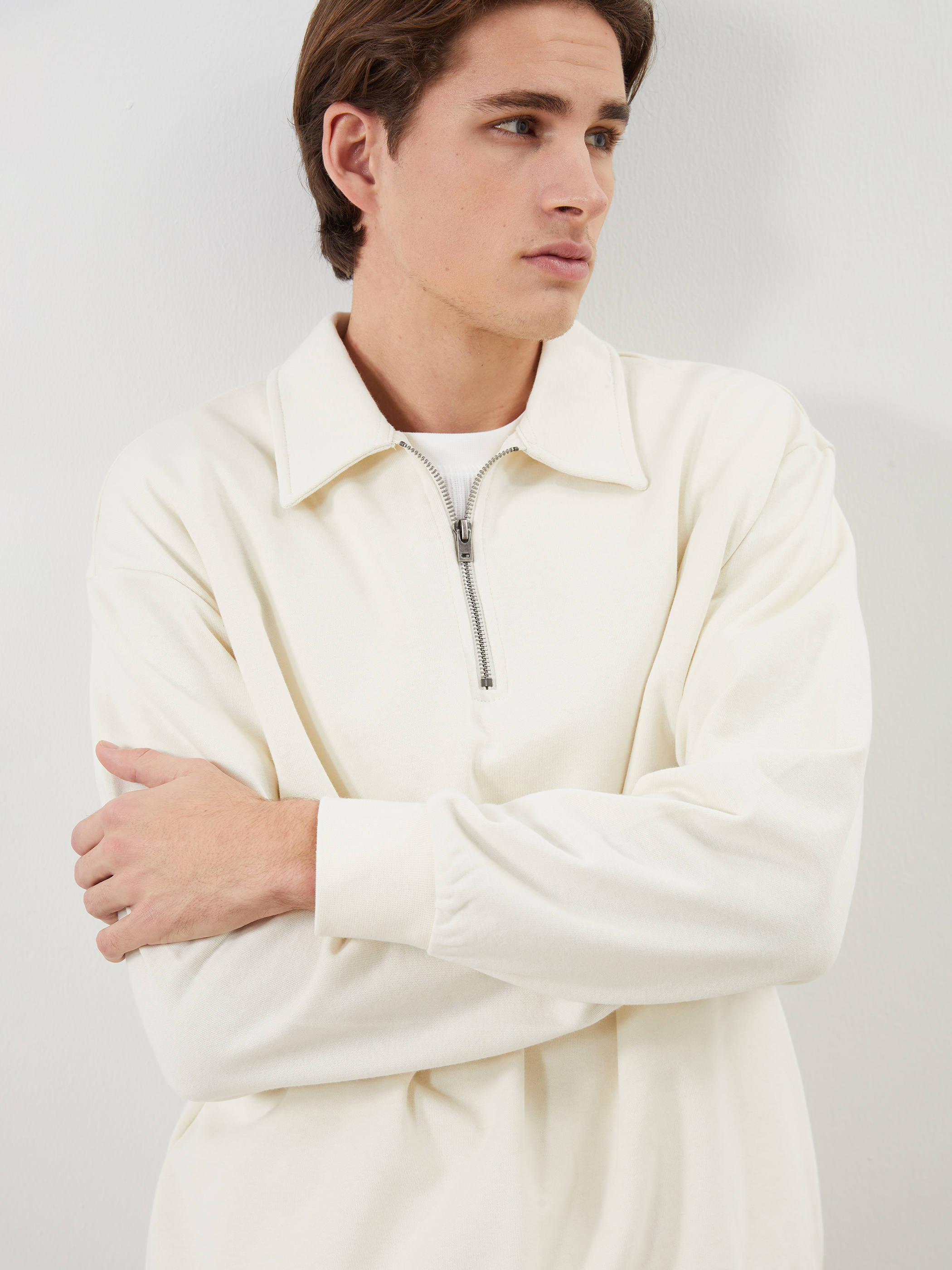 XSIDE Polo Yaka Uzun Kollu Erkek Sweatshirt görsel 3