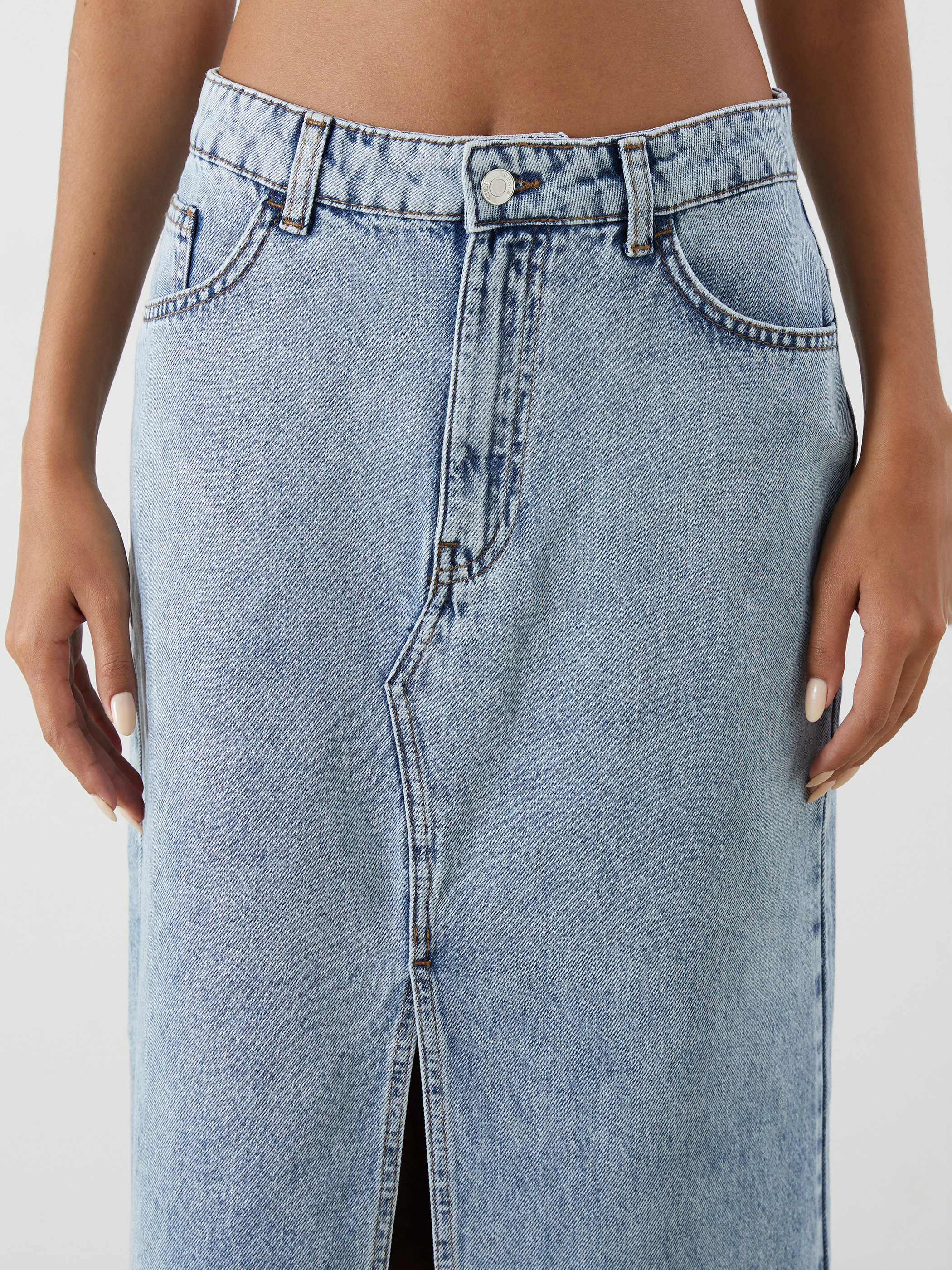 XSIDE Dar Fit Kadın Jean Etek görsel 5